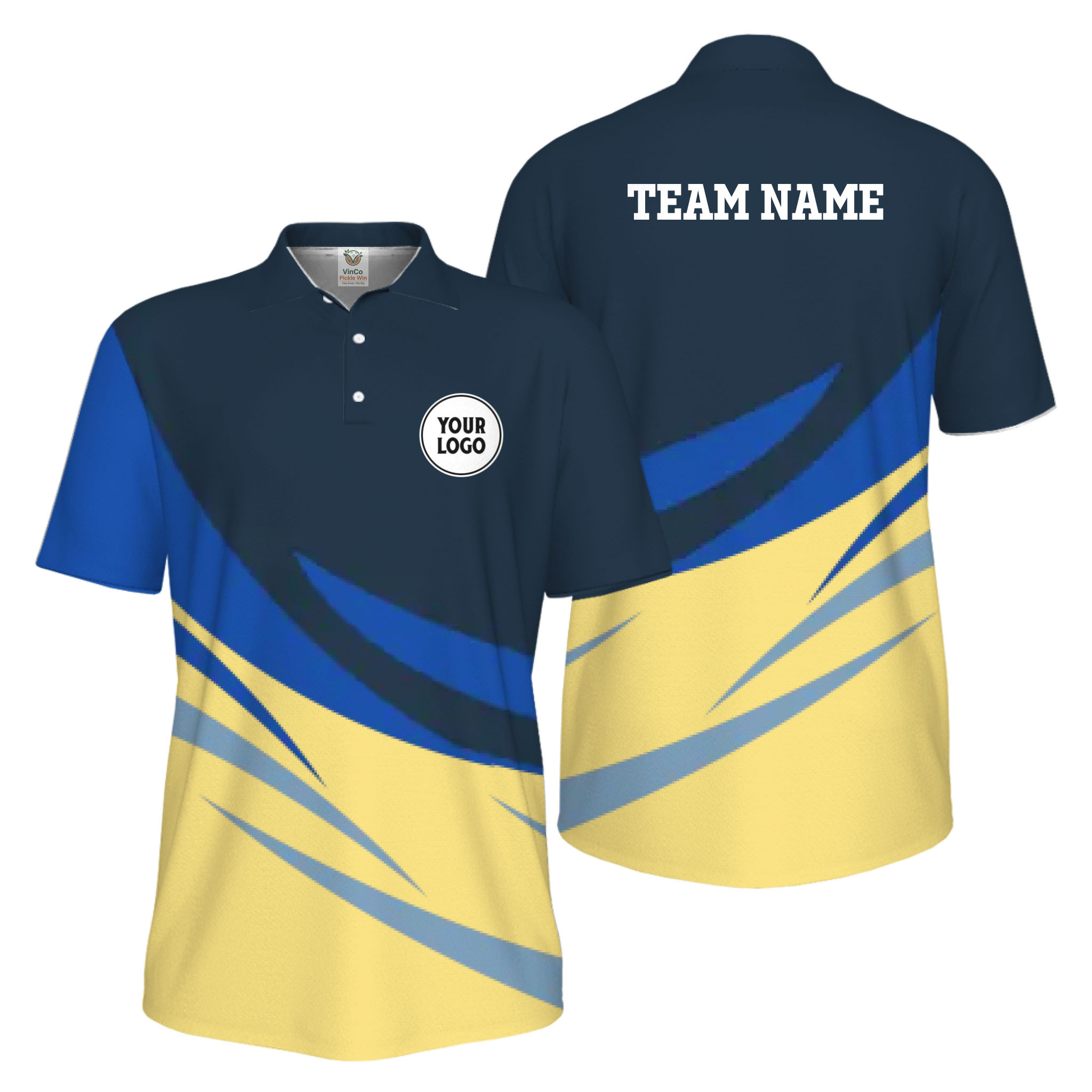 Picklewin Professional Custom Pickleball Team Performance UV Protection Men Polo Shirt 