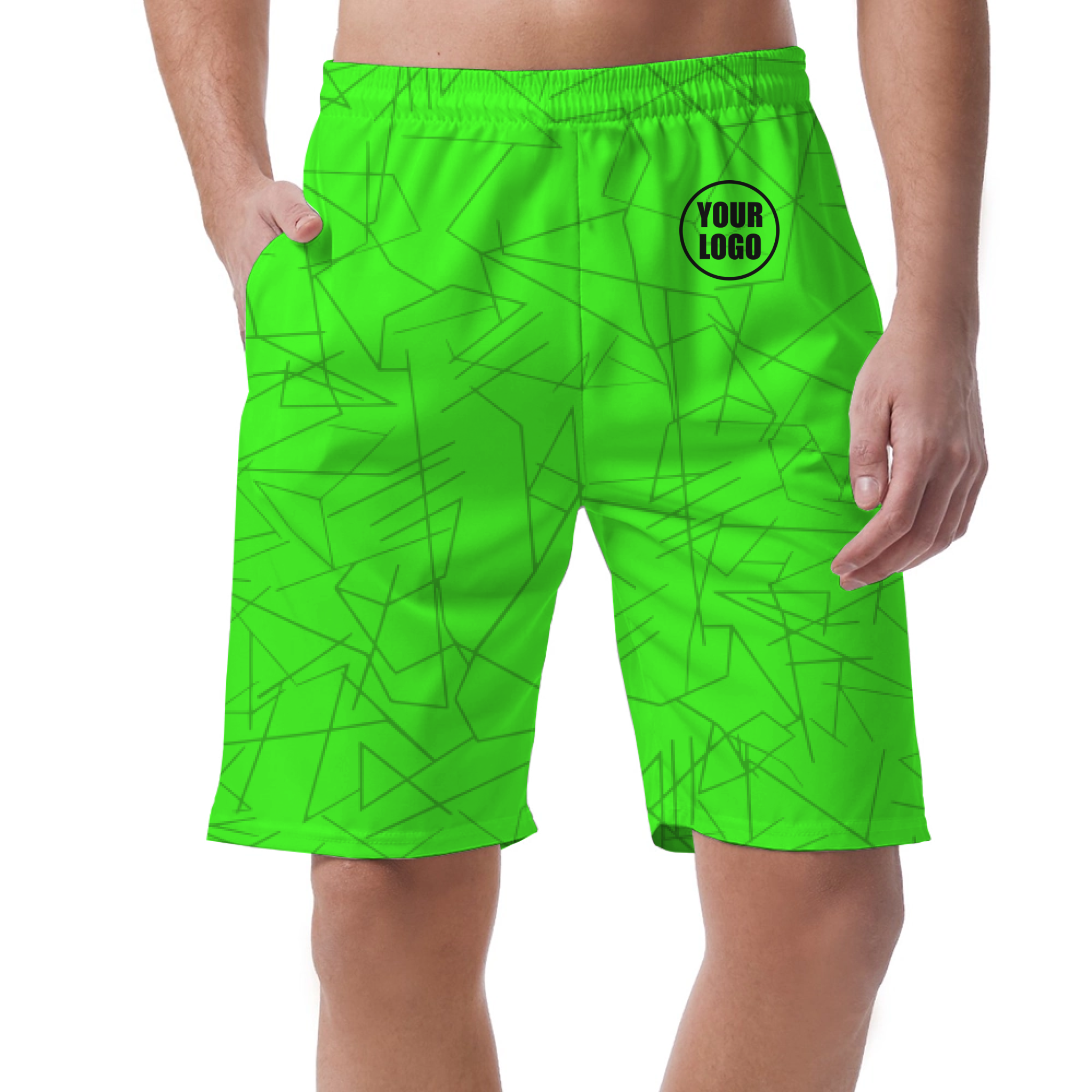 Picklewin Simple Abstract Customized Short Pants For Men