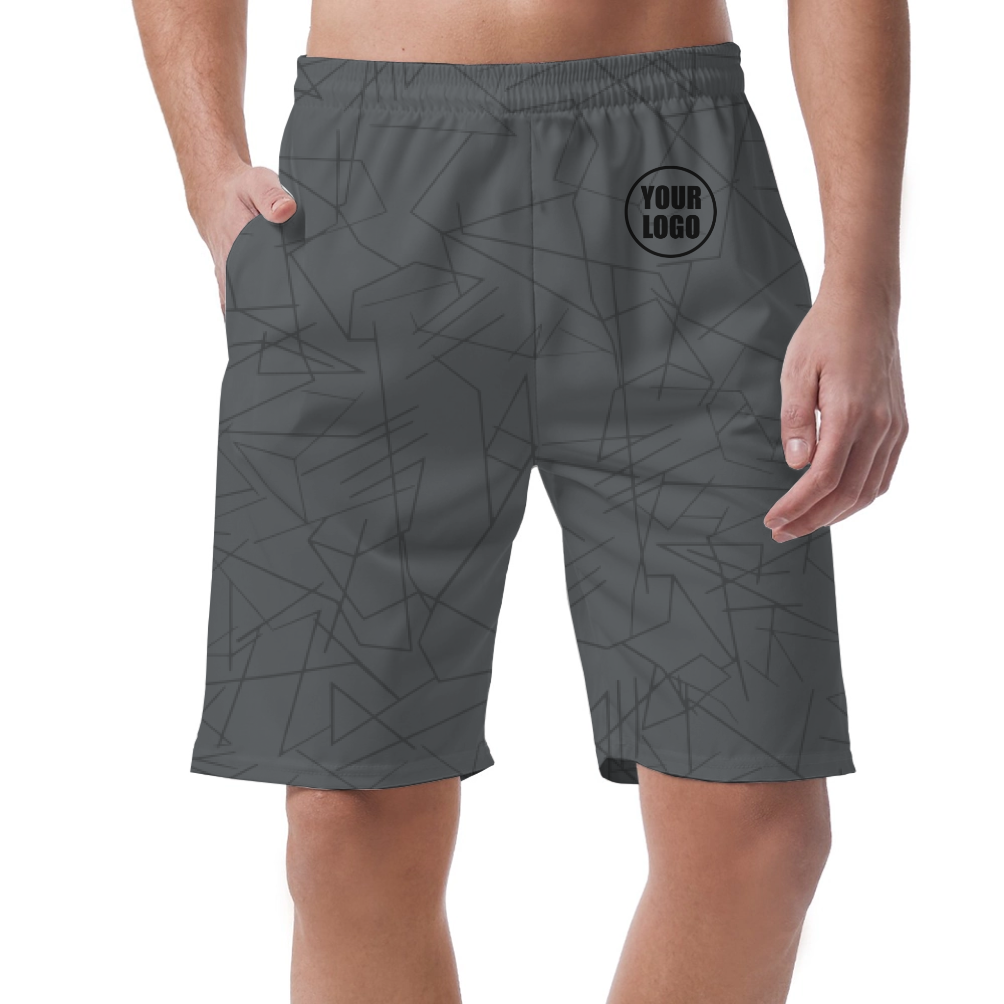 Picklewin Simple Abstract Customized Short Pants For Men