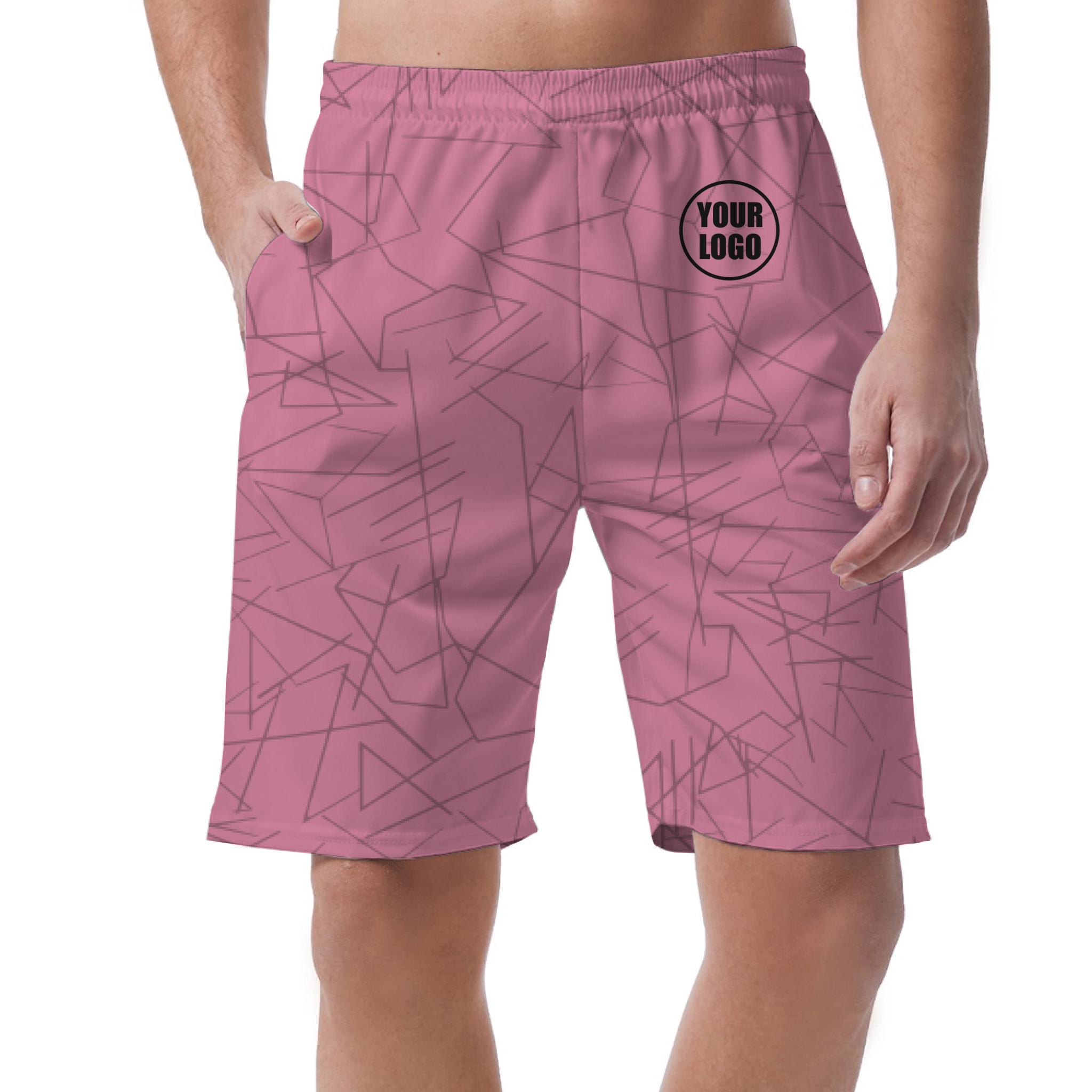 Picklewin Simple Abstract Customized Short Pants For Men