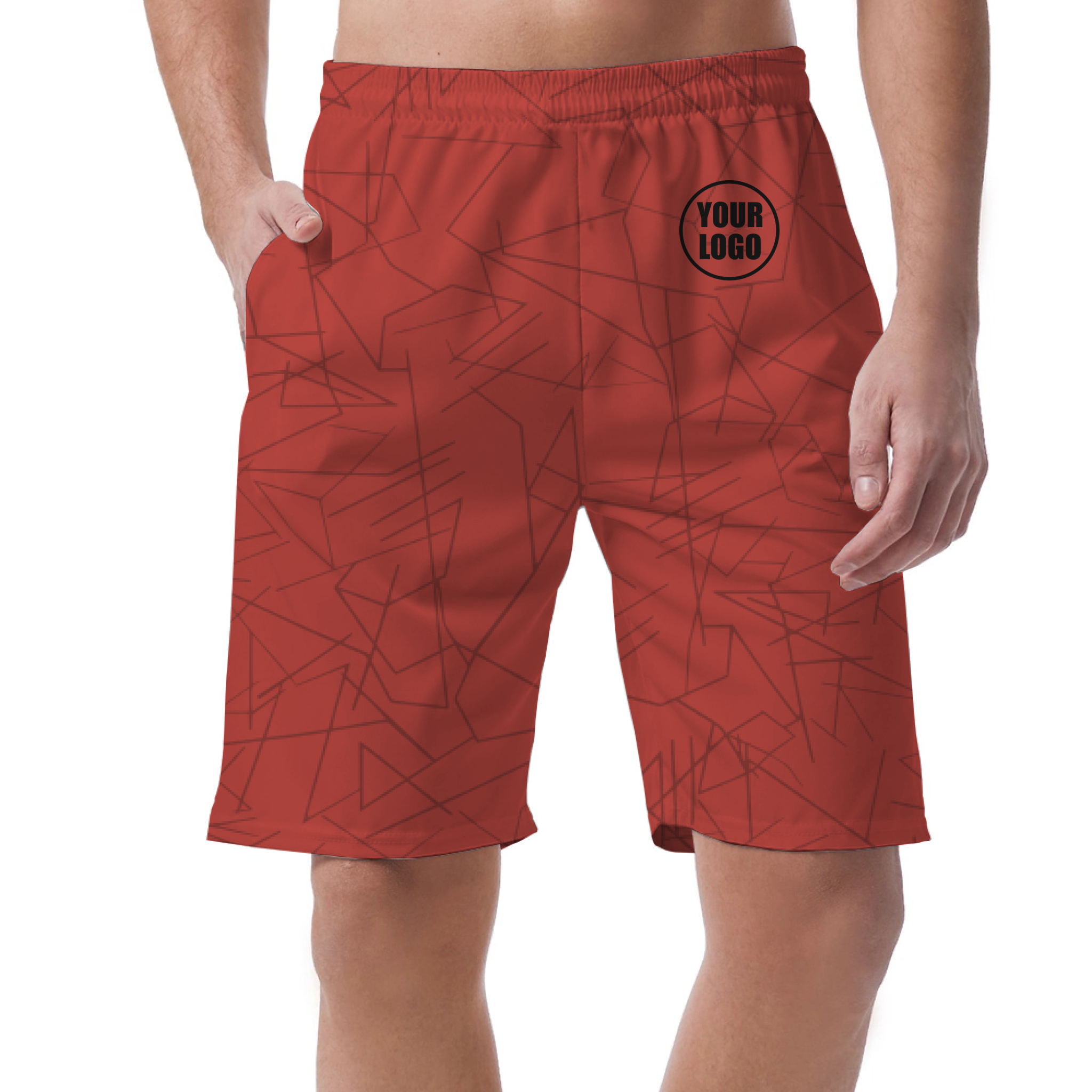 Picklewin Simple Abstract Customized Short Pants For Men
