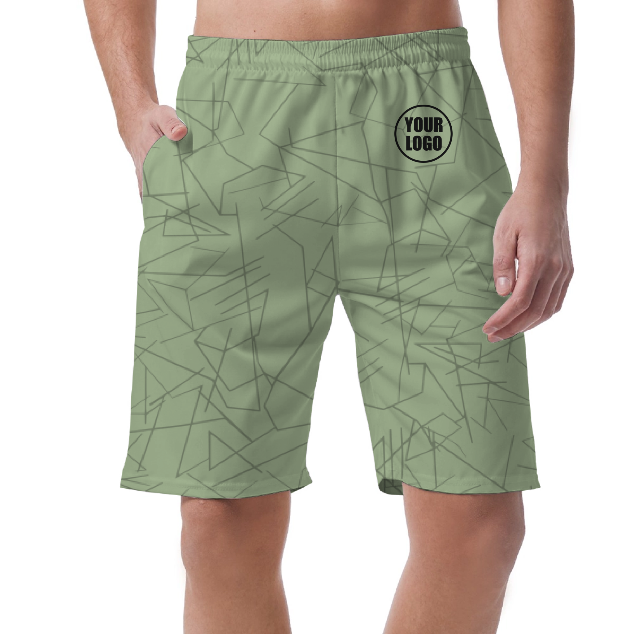 Picklewin Simple Abstract Customized Short Pants For Men