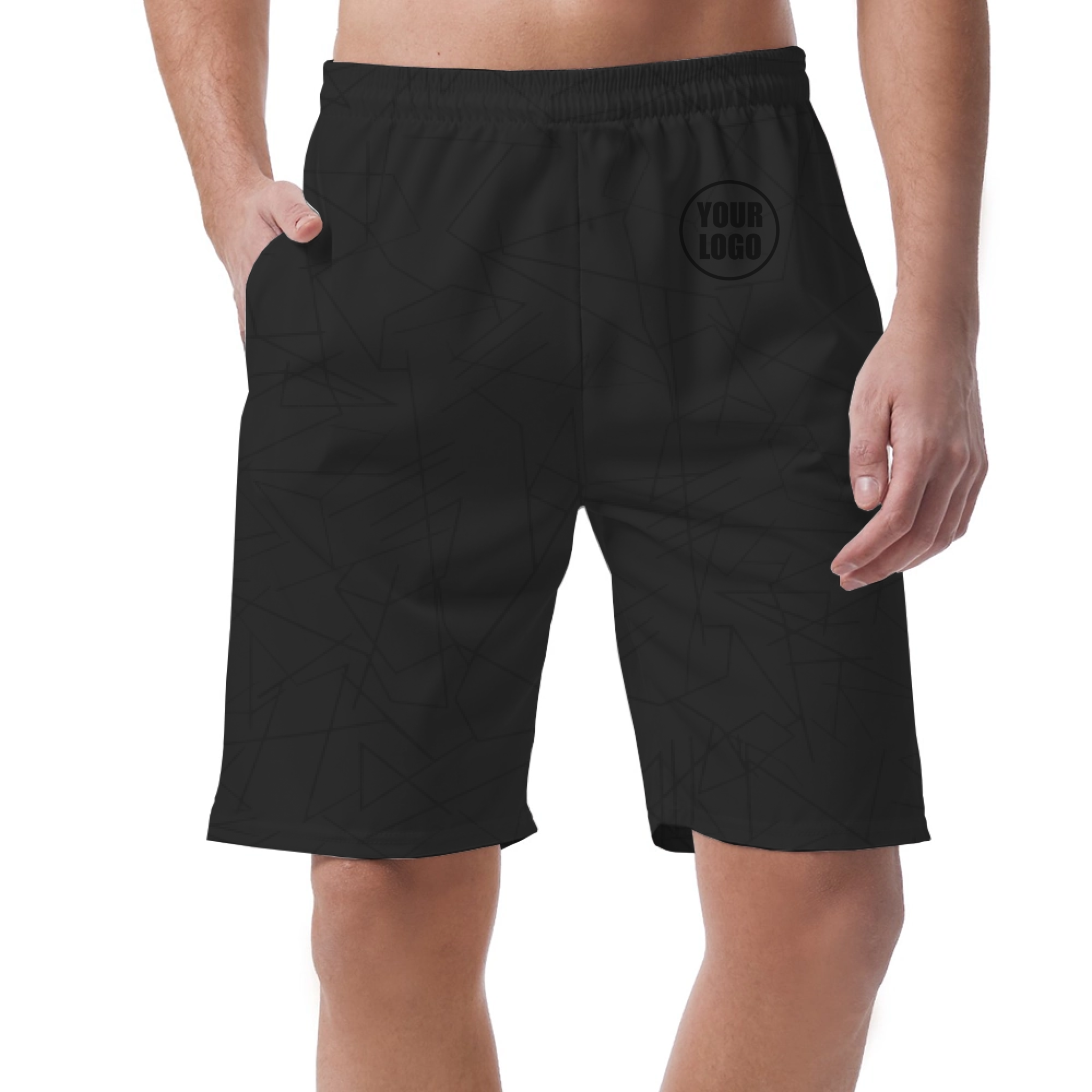 Picklewin Simple Abstract Customized Short Pants For Men