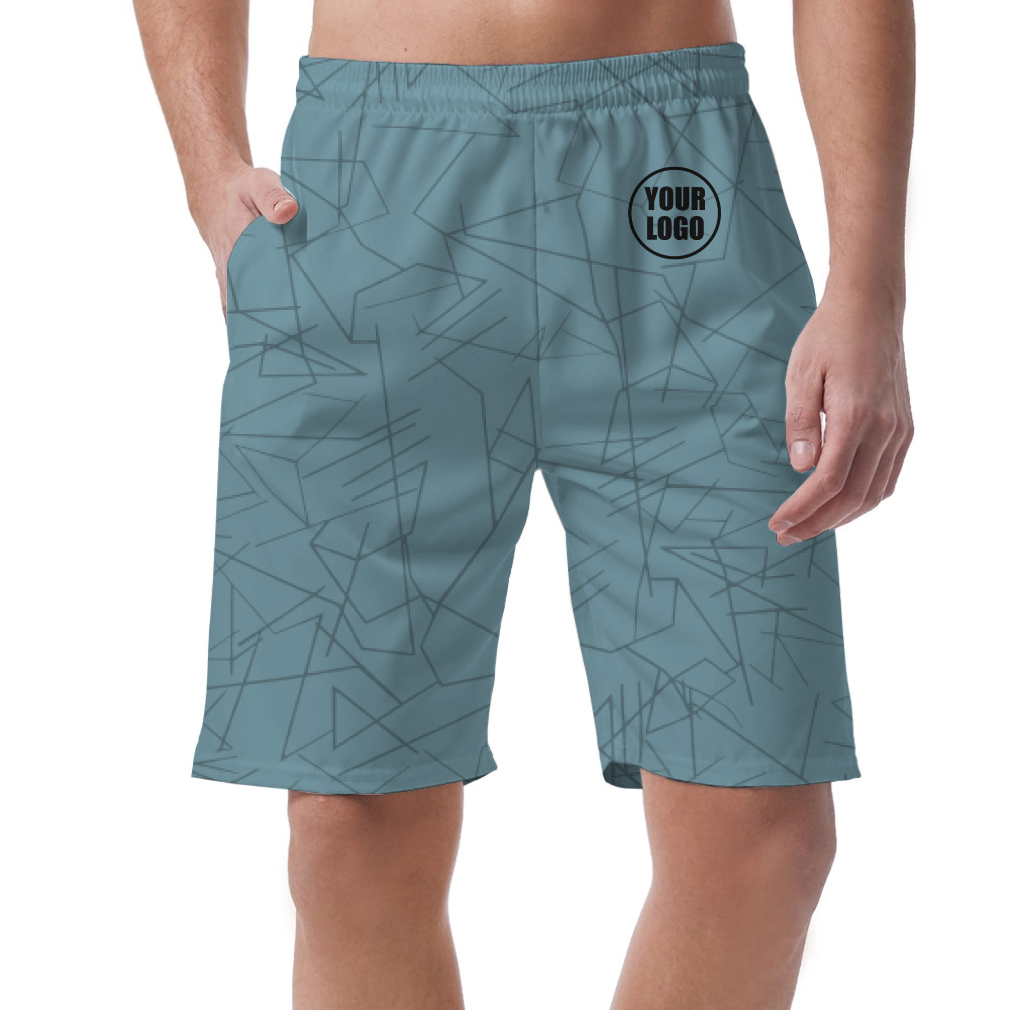 Picklewin Simple Abstract Customized Short Pants For Men