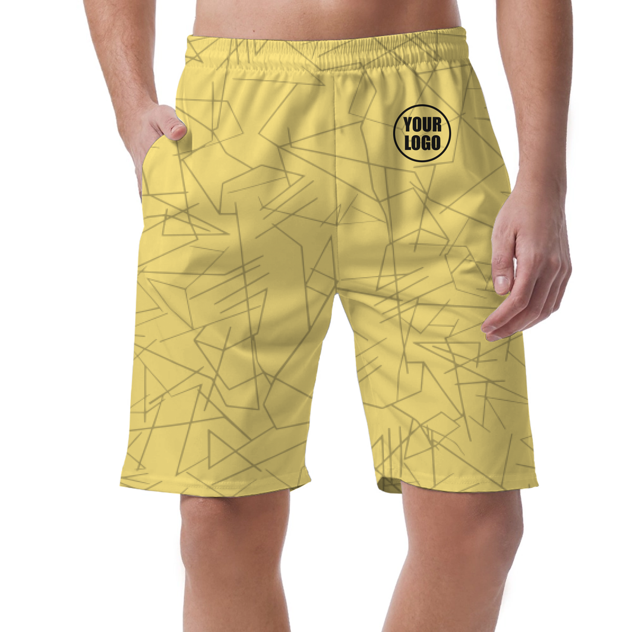 Picklewin Simple Abstract Customized Short Pants For Men - alternate