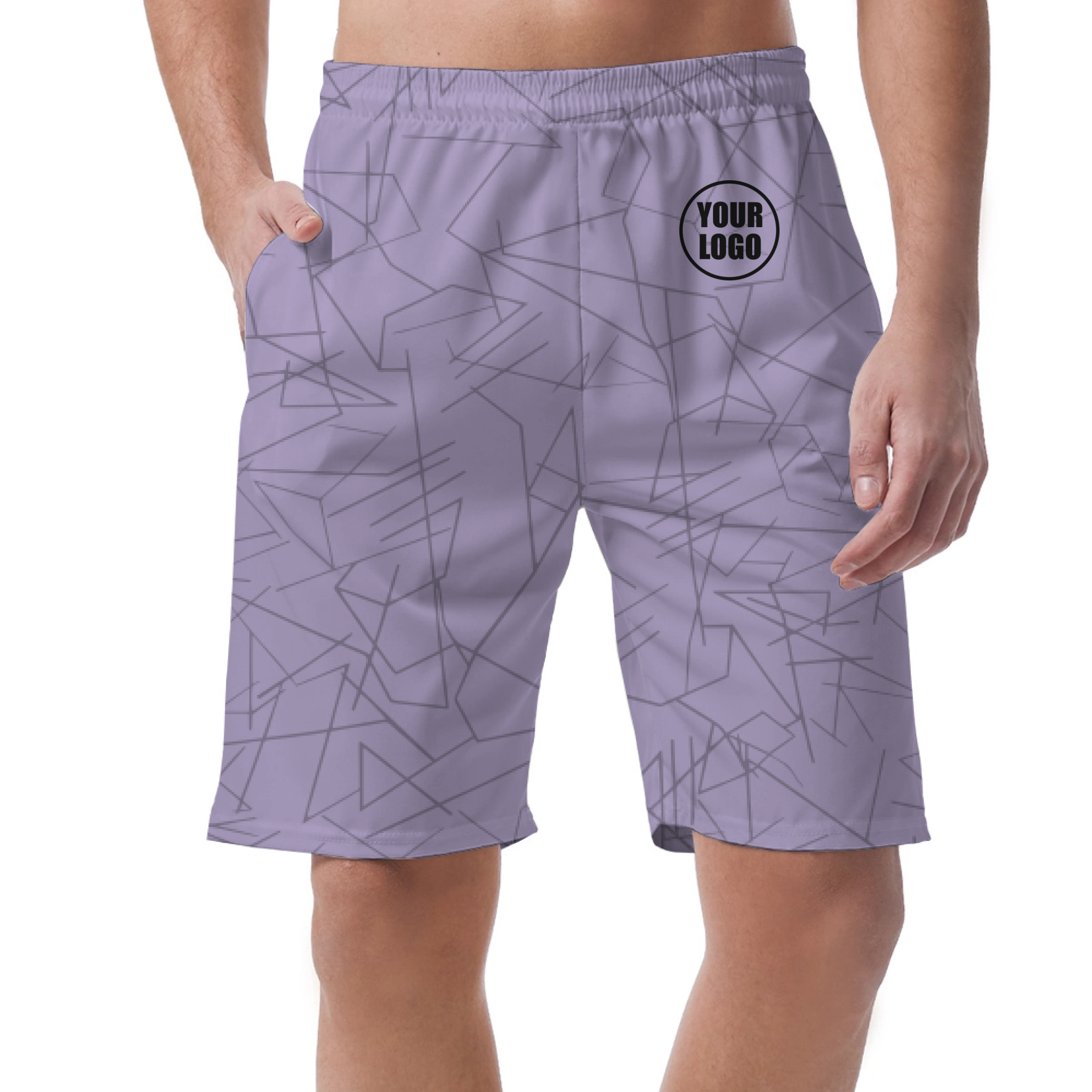 Picklewin Simple Abstract Customized Short Pants For Men