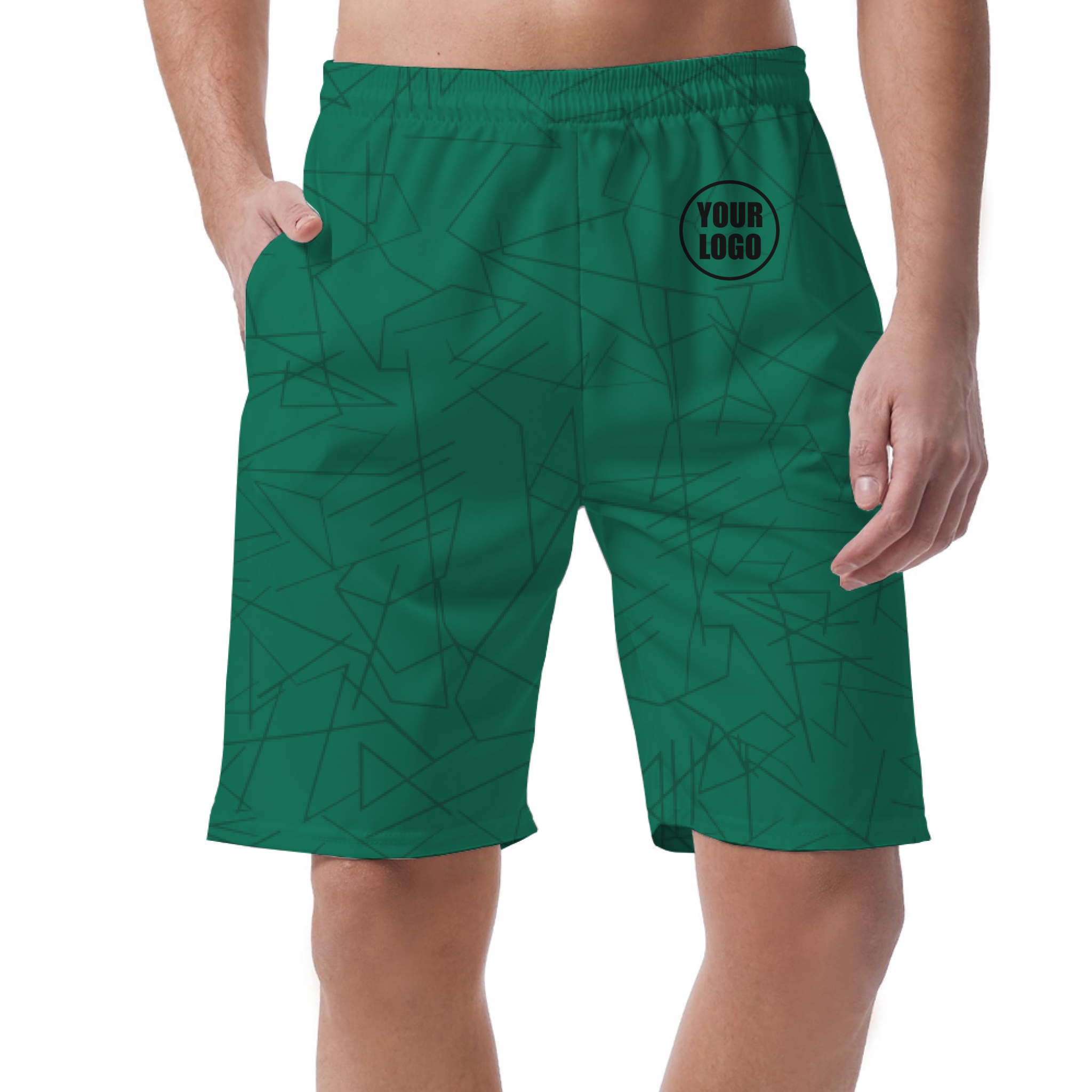 Picklewin Simple Abstract Customized Short Pants For Men