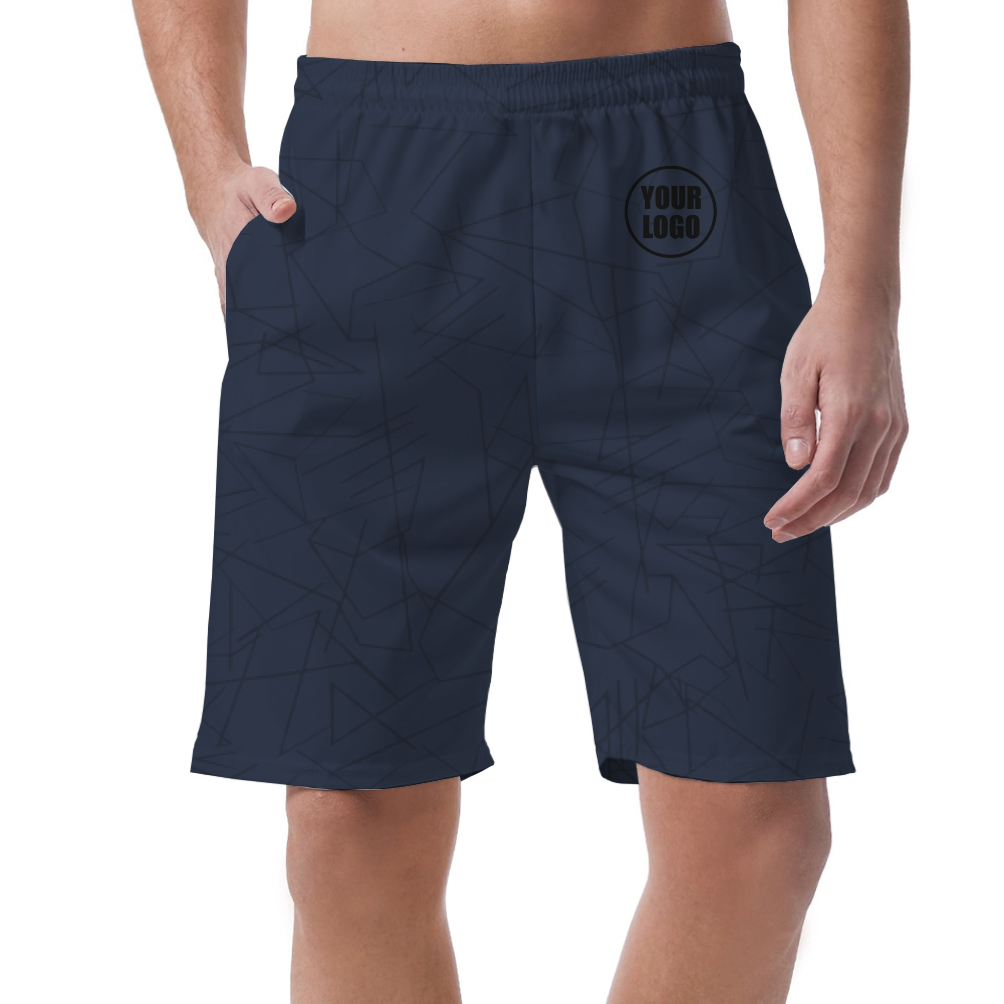 Picklewin Simple Abstract Customized Short Pants For Men
