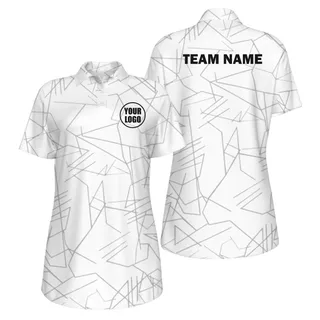 Picklewin Simple Abstract UV Protection Polo Shirt Custom For Women