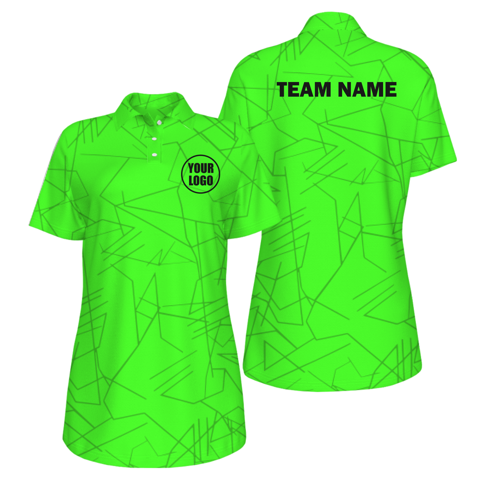 Picklewin Simple Abstract UV Protection Polo Shirt Custom For Women