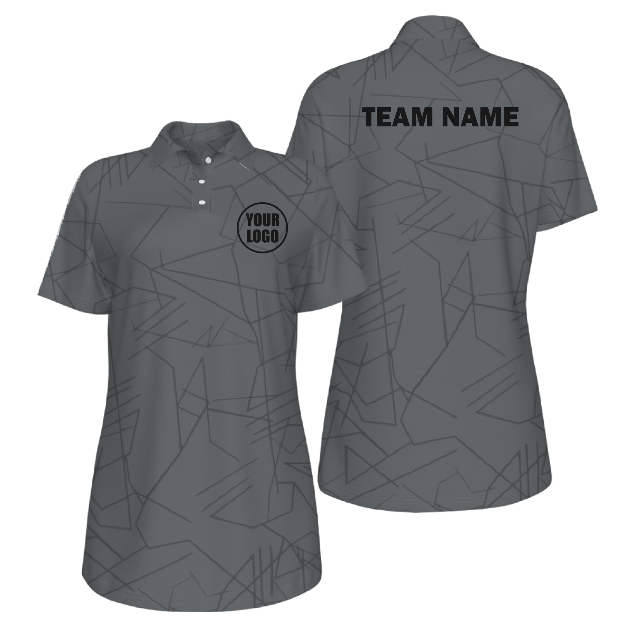 Picklewin Simple Abstract UV Protection Polo Shirt Custom For Women