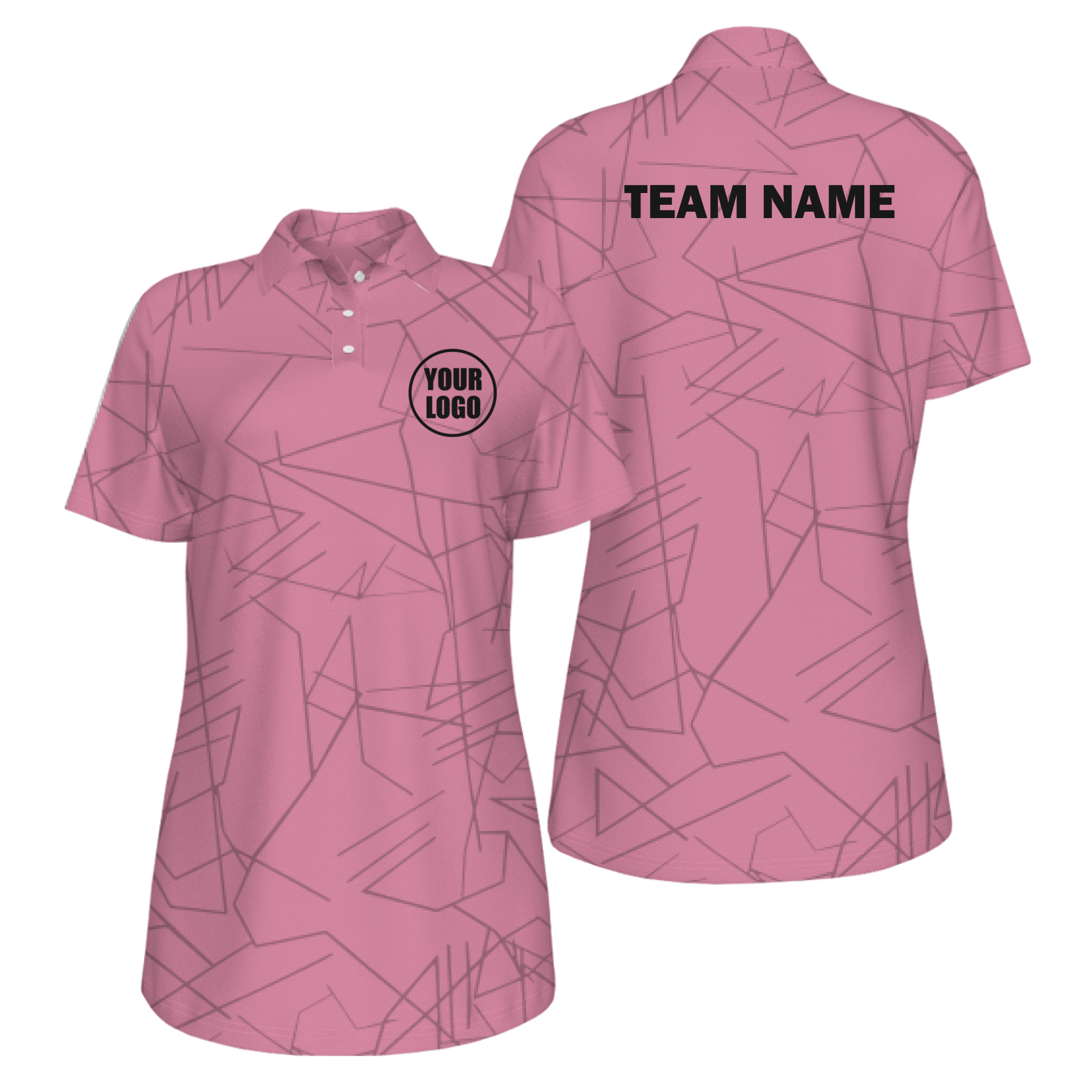 Picklewin Simple Abstract UV Protection Polo Shirt Custom For Women