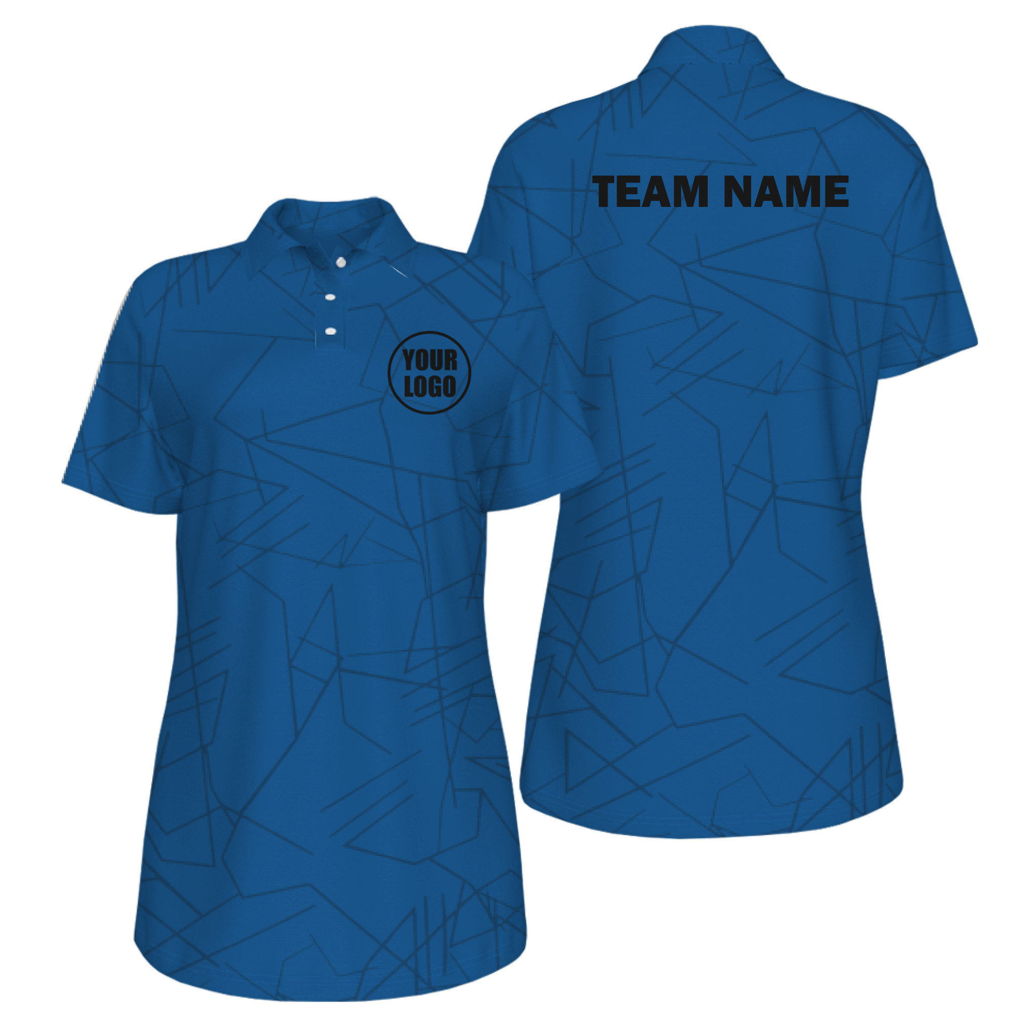 Picklewin Simple Abstract UV Protection Polo Shirt Custom For Women