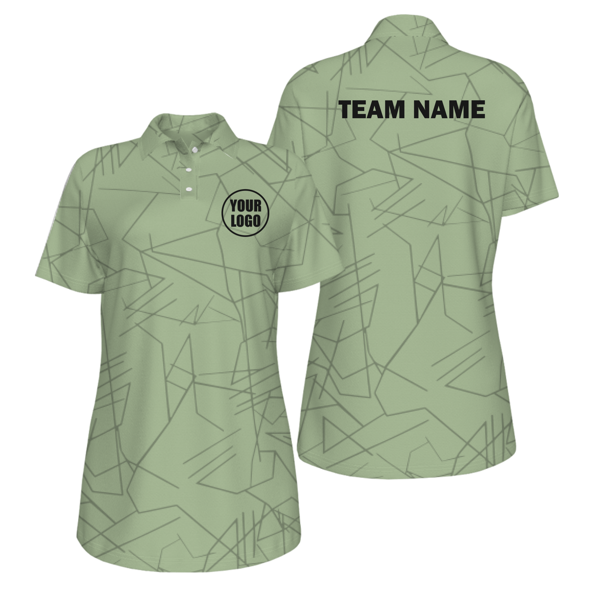 Picklewin Simple Abstract UV Protection Polo Shirt Custom For Women