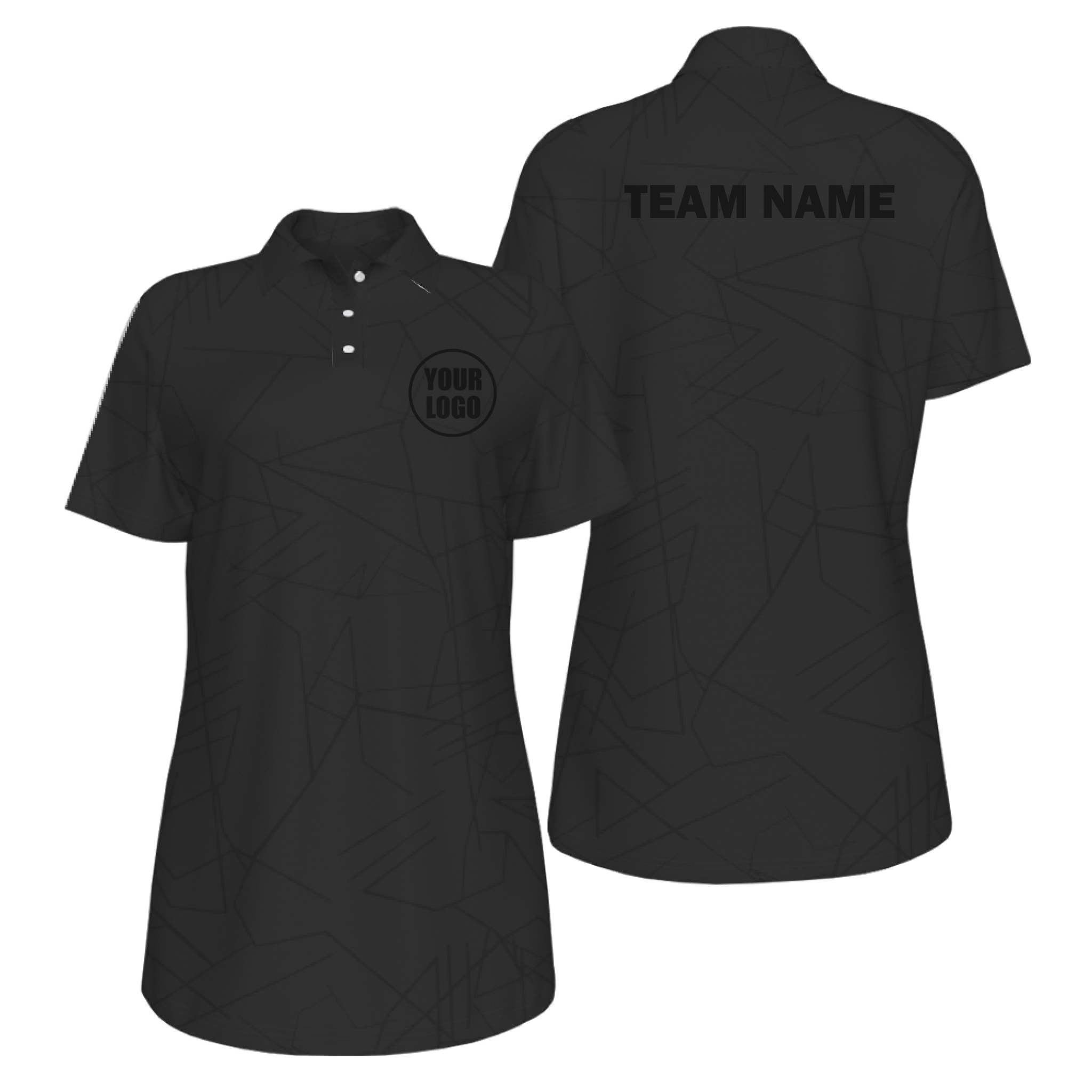 Picklewin Simple Abstract UV Protection Polo Shirt Custom For Women