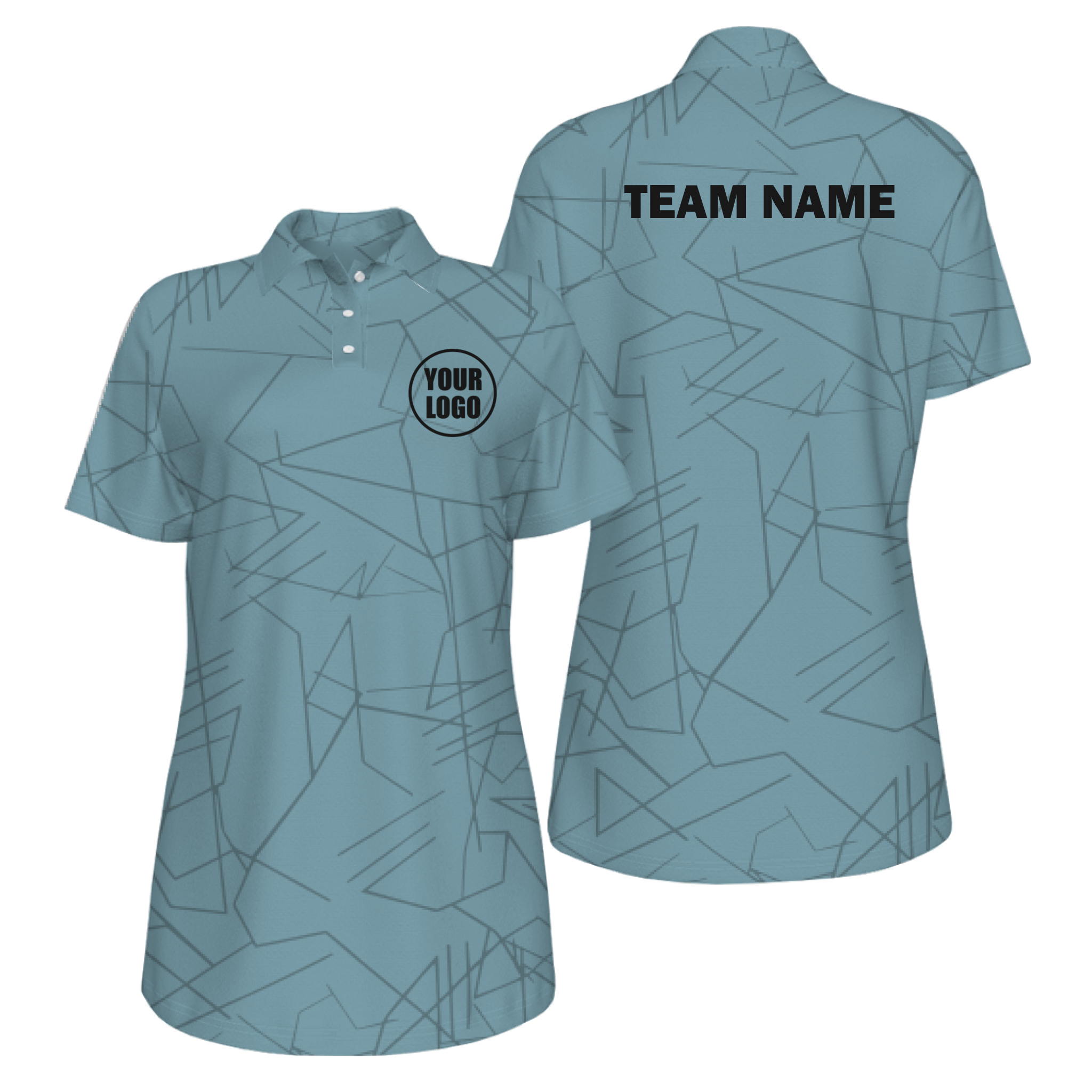 Picklewin Simple Abstract UV Protection Polo Shirt Custom For Women