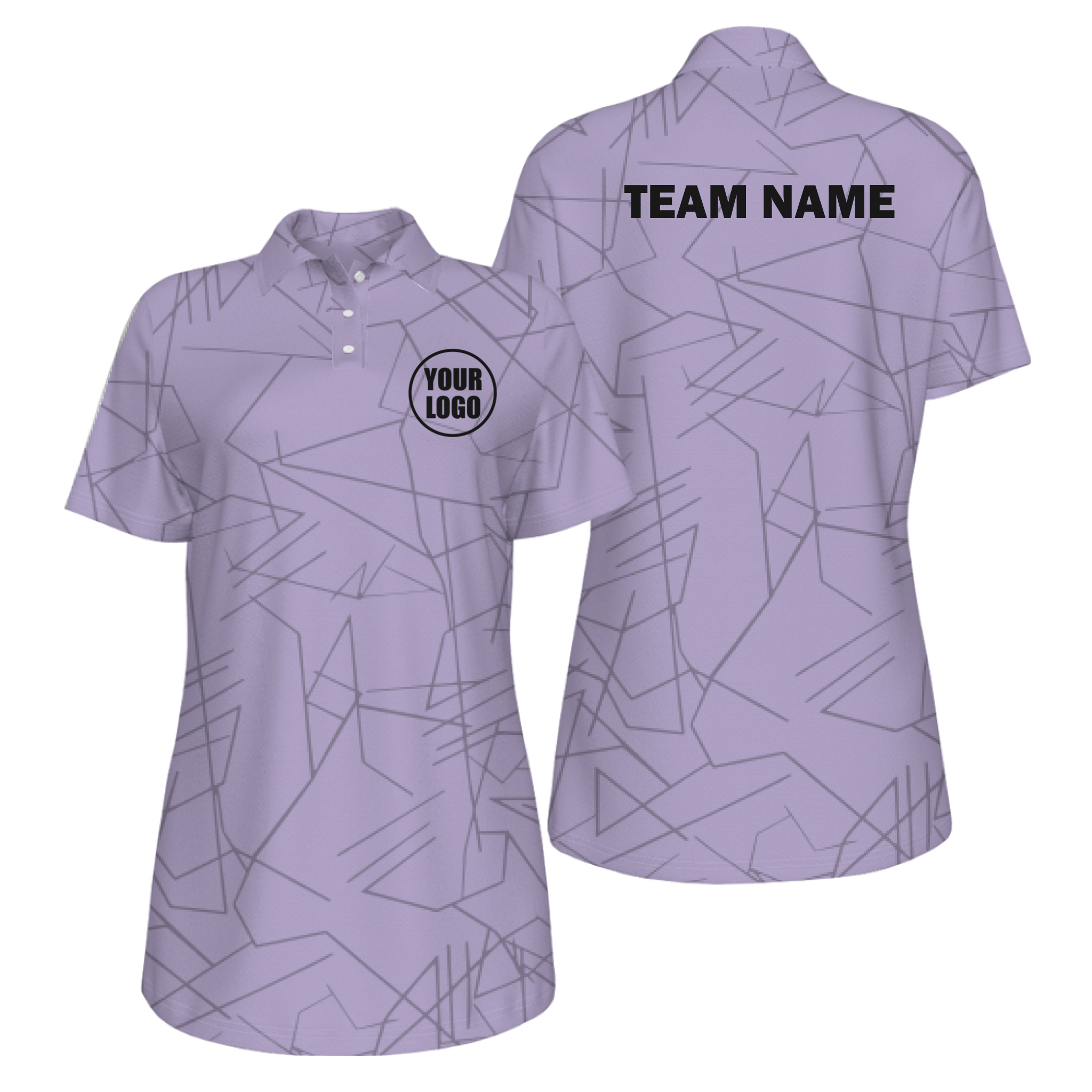 Picklewin Simple Abstract UV Protection Polo Shirt Custom For Women