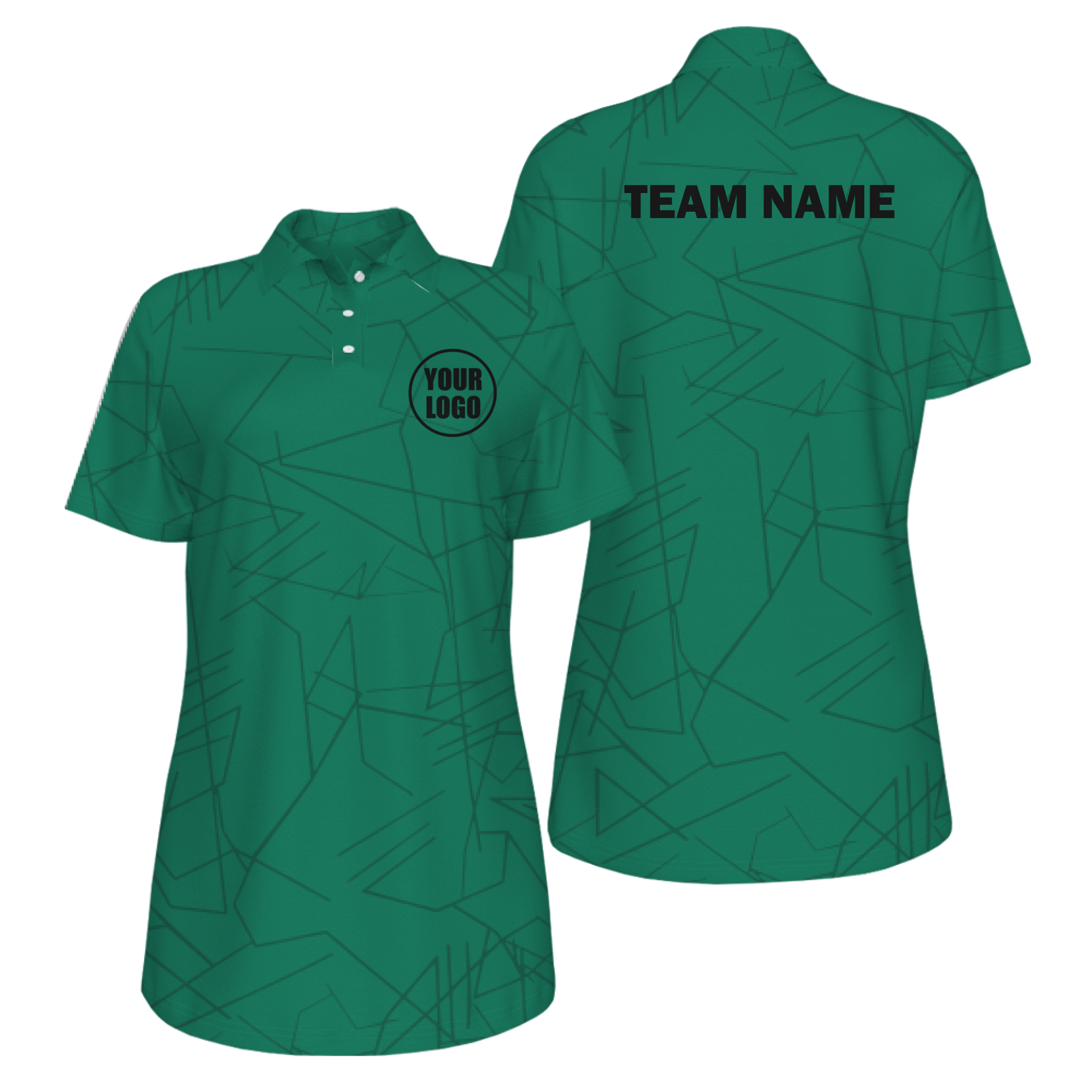 Picklewin Simple Abstract UV Protection Polo Shirt Custom For Women