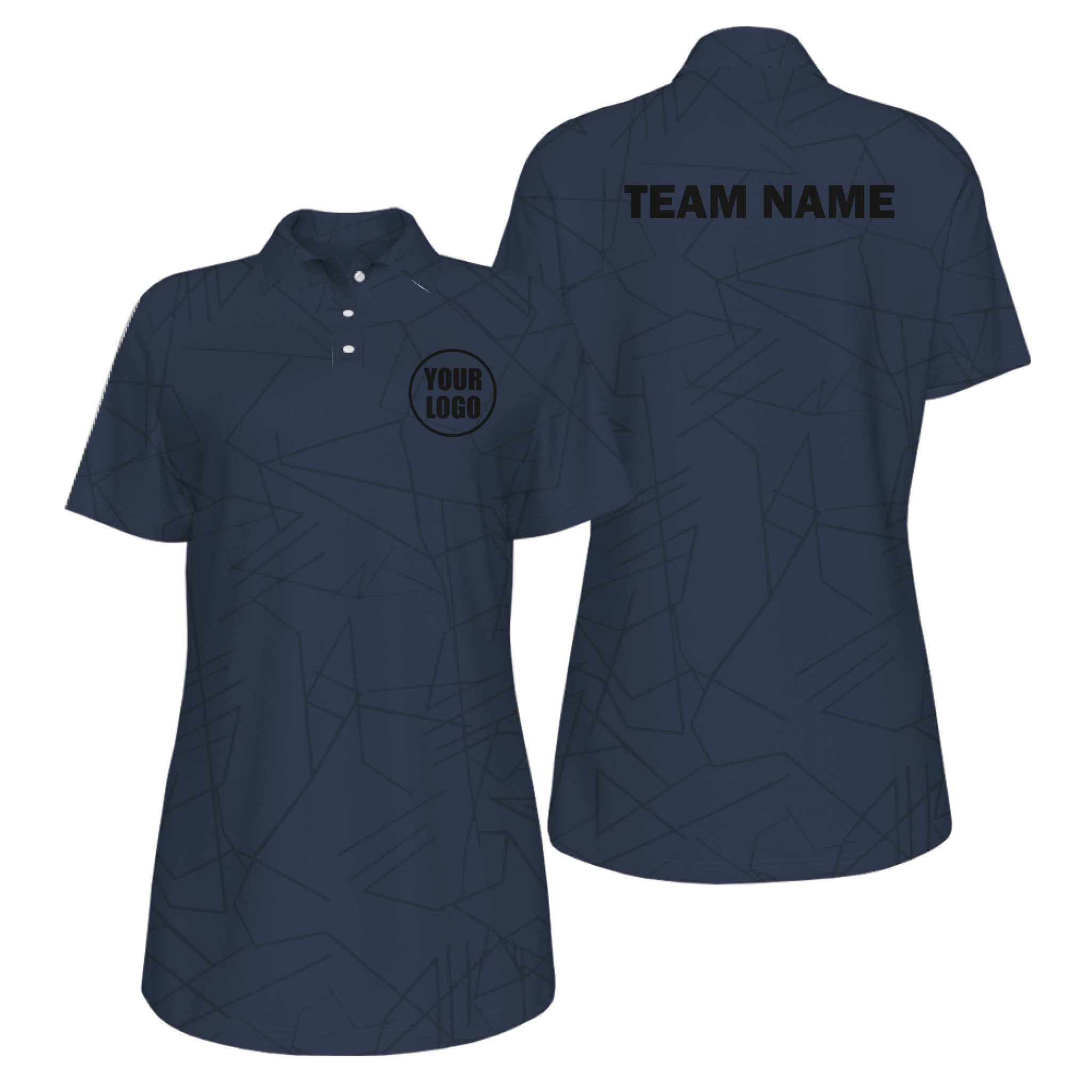 Picklewin Simple Abstract UV Protection Polo Shirt Custom For Women