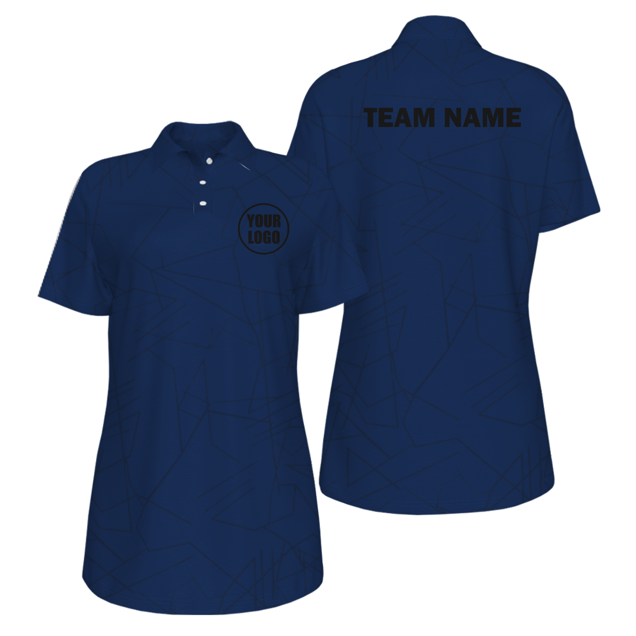 Picklewin Simple Abstract UV Protection Polo Shirt Custom For Women