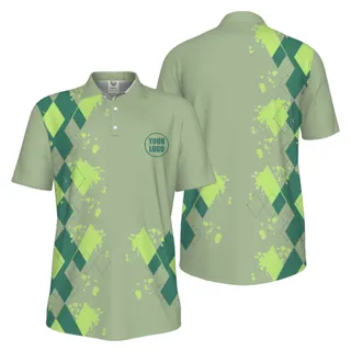 Picklewin Simple Argyle Custom Logo UV-Protection Polo Shirt Men