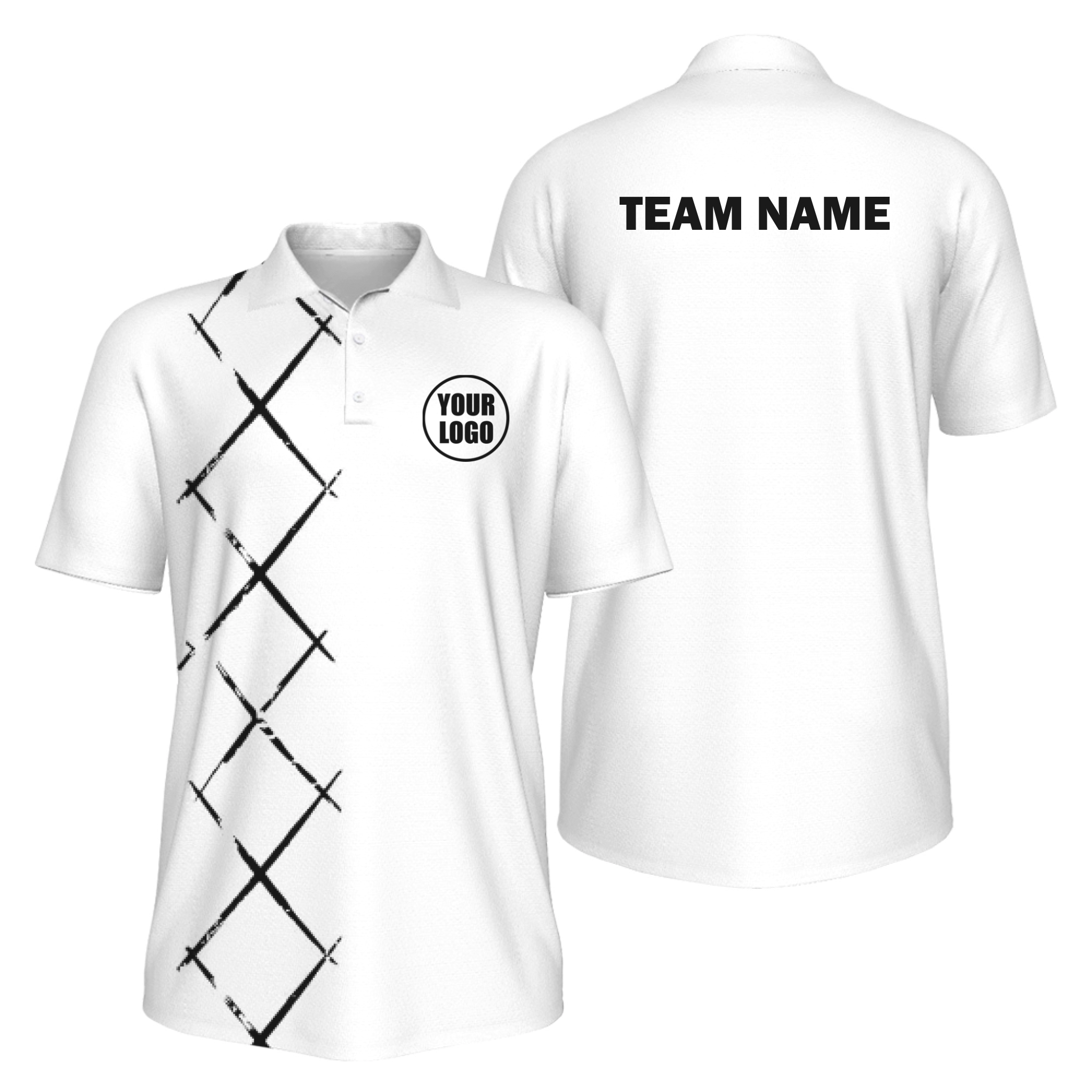 Picklewin Simple Argyle Men's UV Protection Polo Shirt