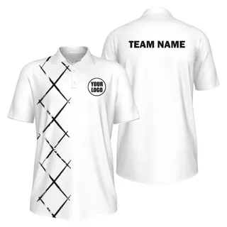 Picklewin Simple Argyle Men's UV Protection Polo Shirt – alternate