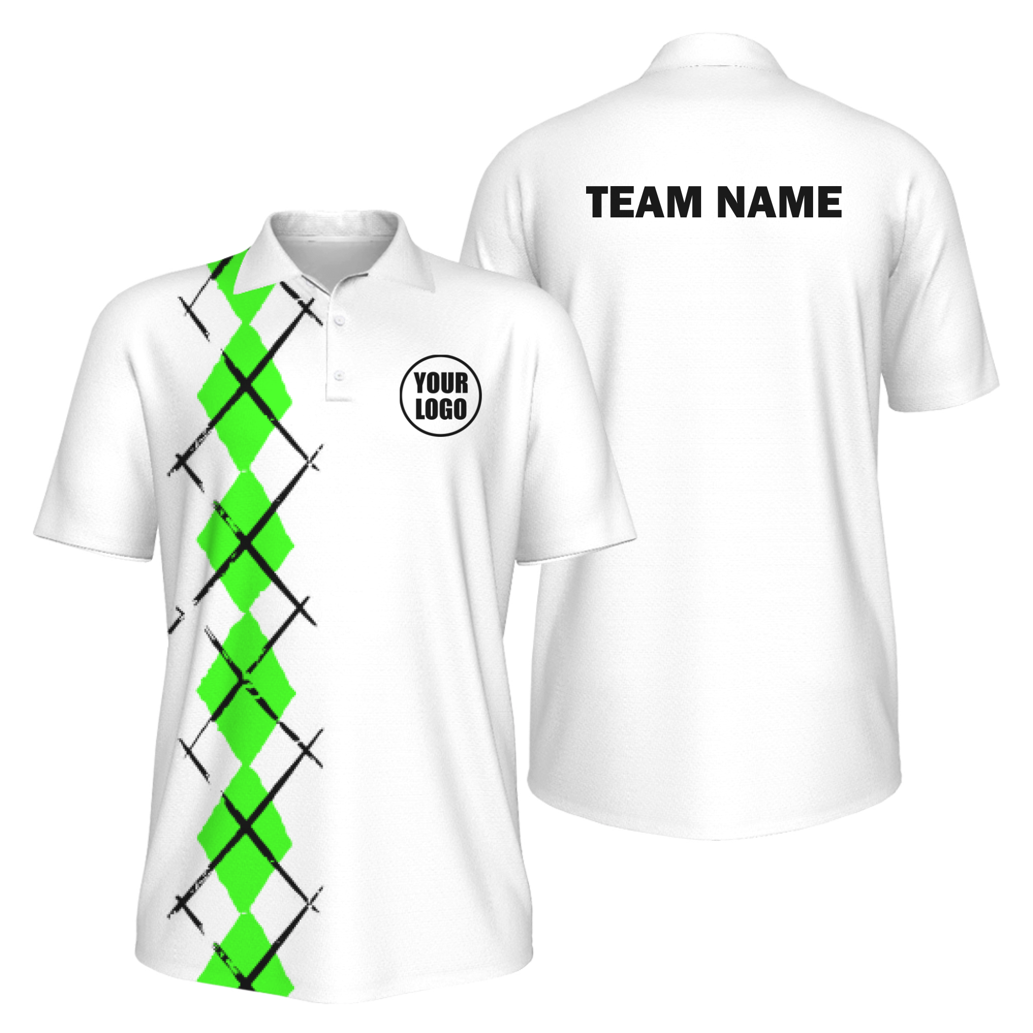 Picklewin Simple Argyle Men's UV Protection Polo Shirt