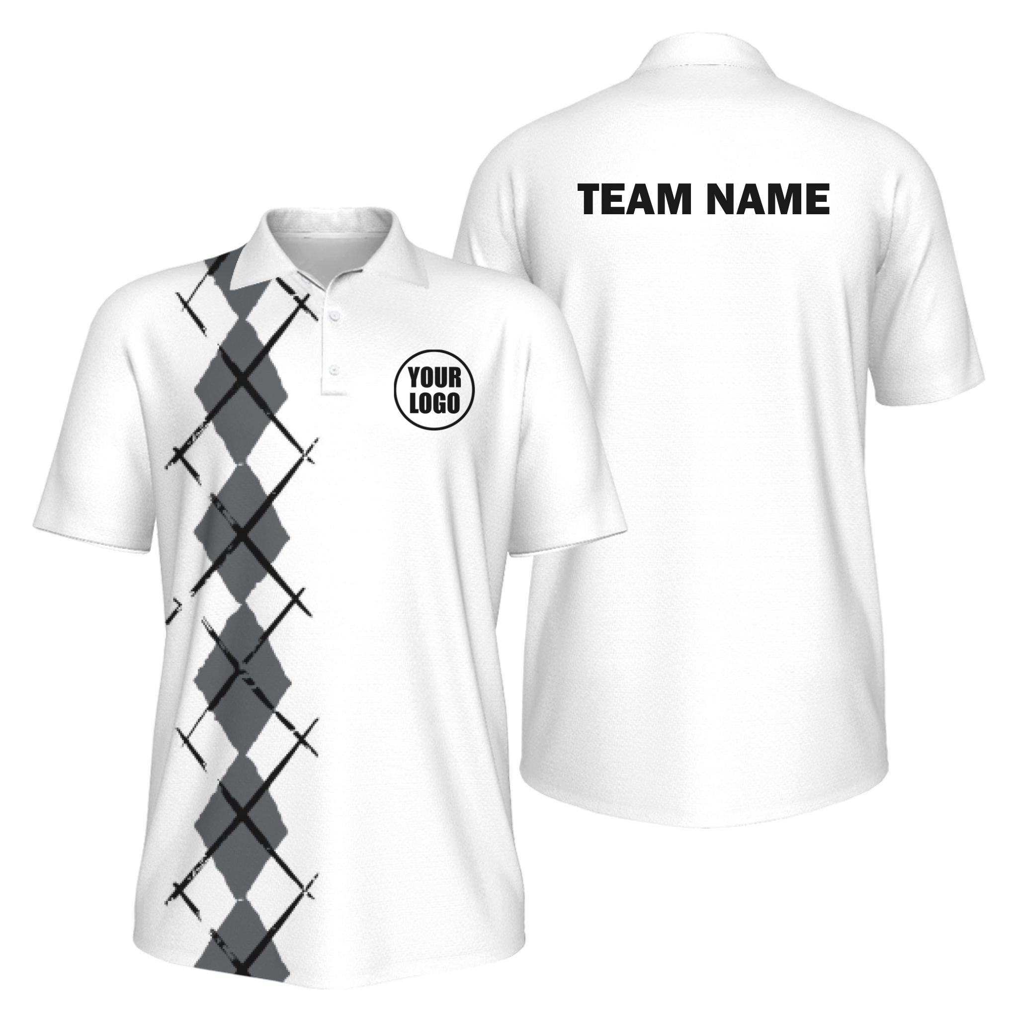 Picklewin Simple Argyle Men's UV Protection Polo Shirt