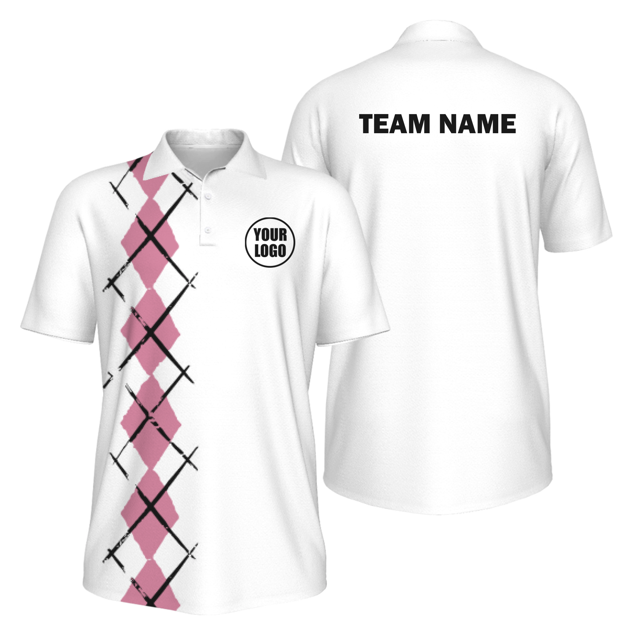 Picklewin Simple Argyle Men's UV Protection Polo Shirt