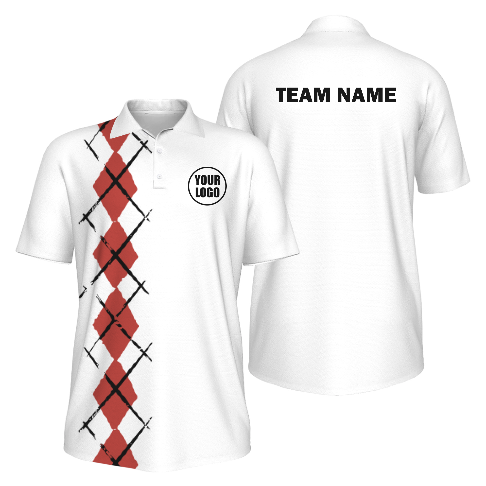 Picklewin Simple Argyle Men's UV Protection Polo Shirt