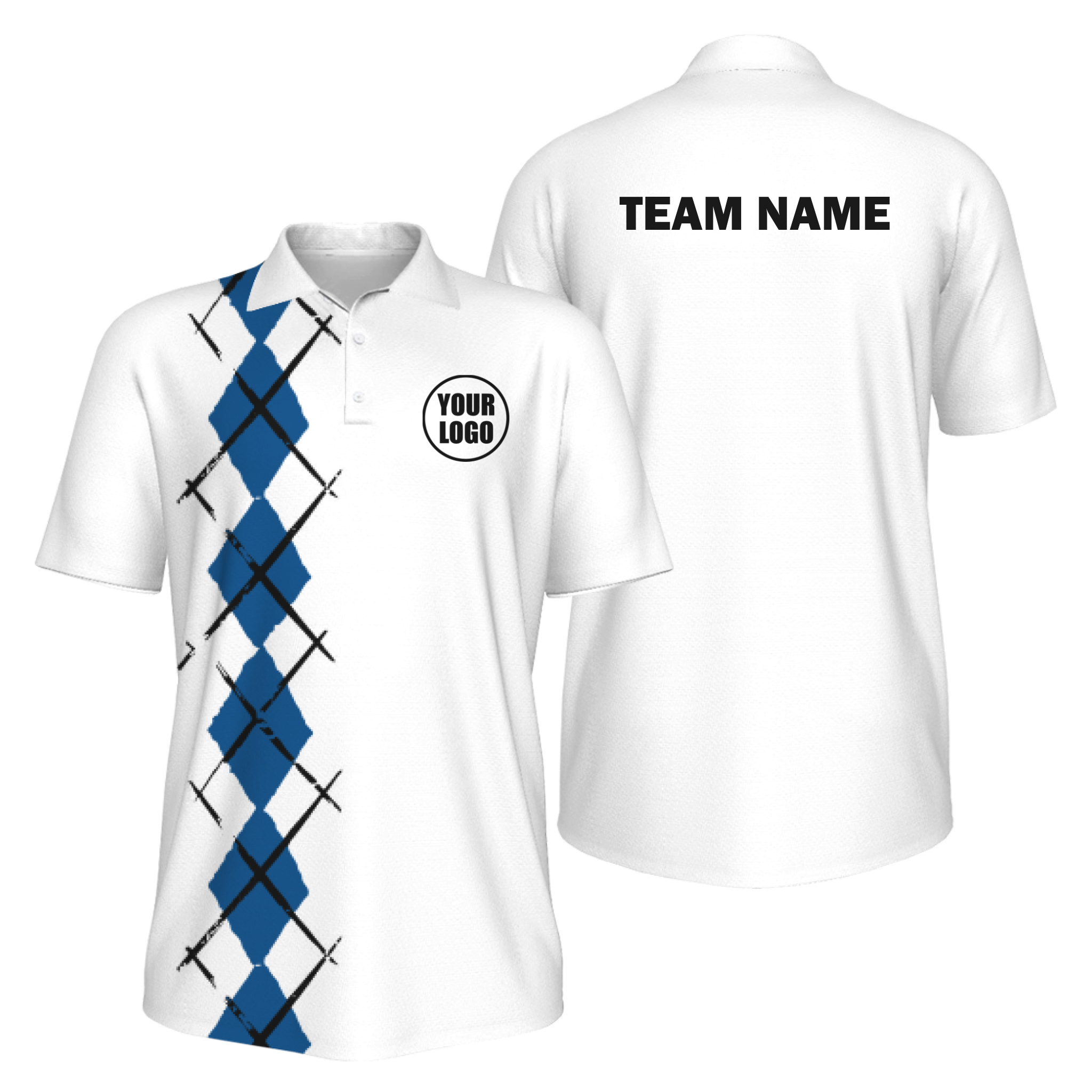 Picklewin Simple Argyle Men's UV Protection Polo Shirt