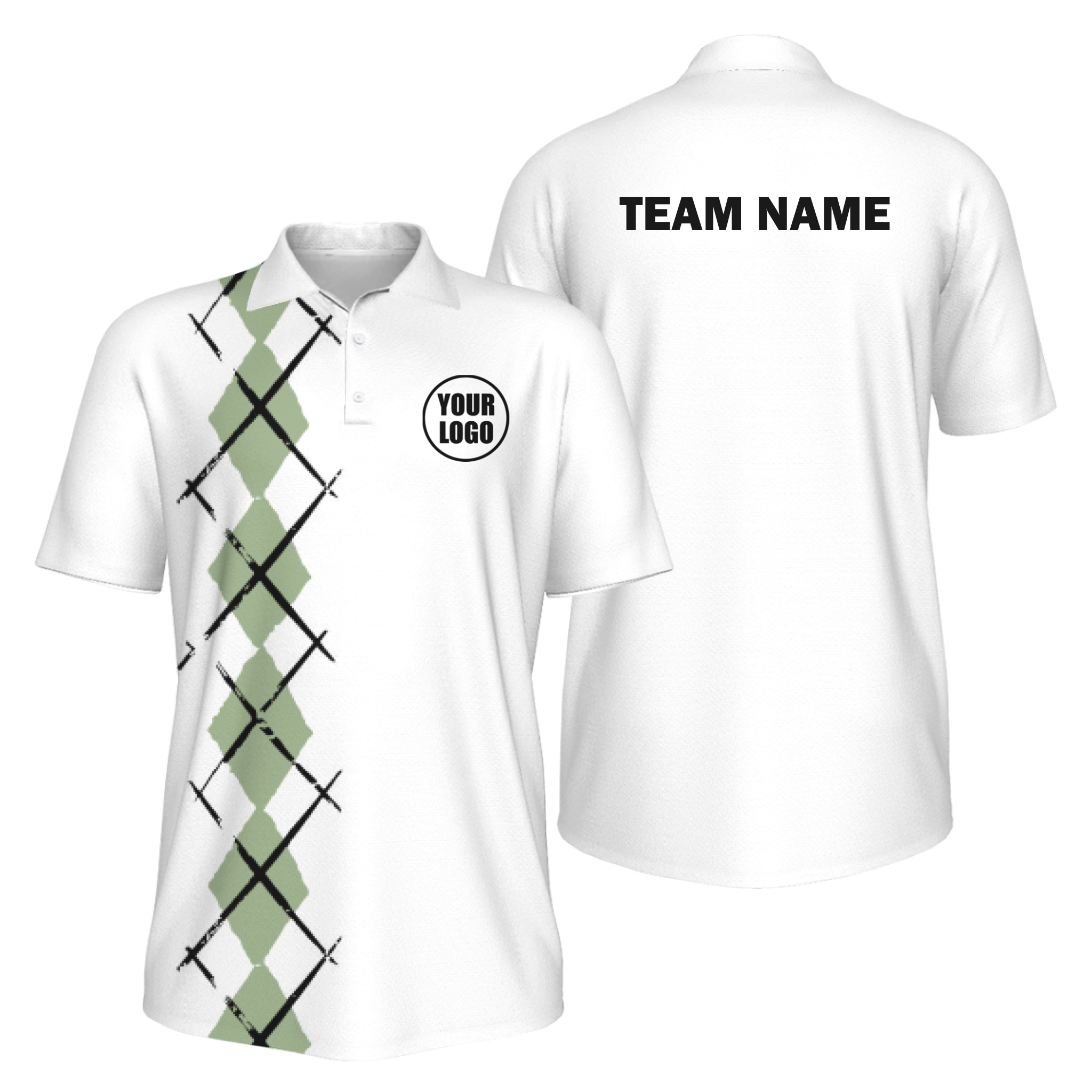 Picklewin Simple Argyle Men's UV Protection Polo Shirt