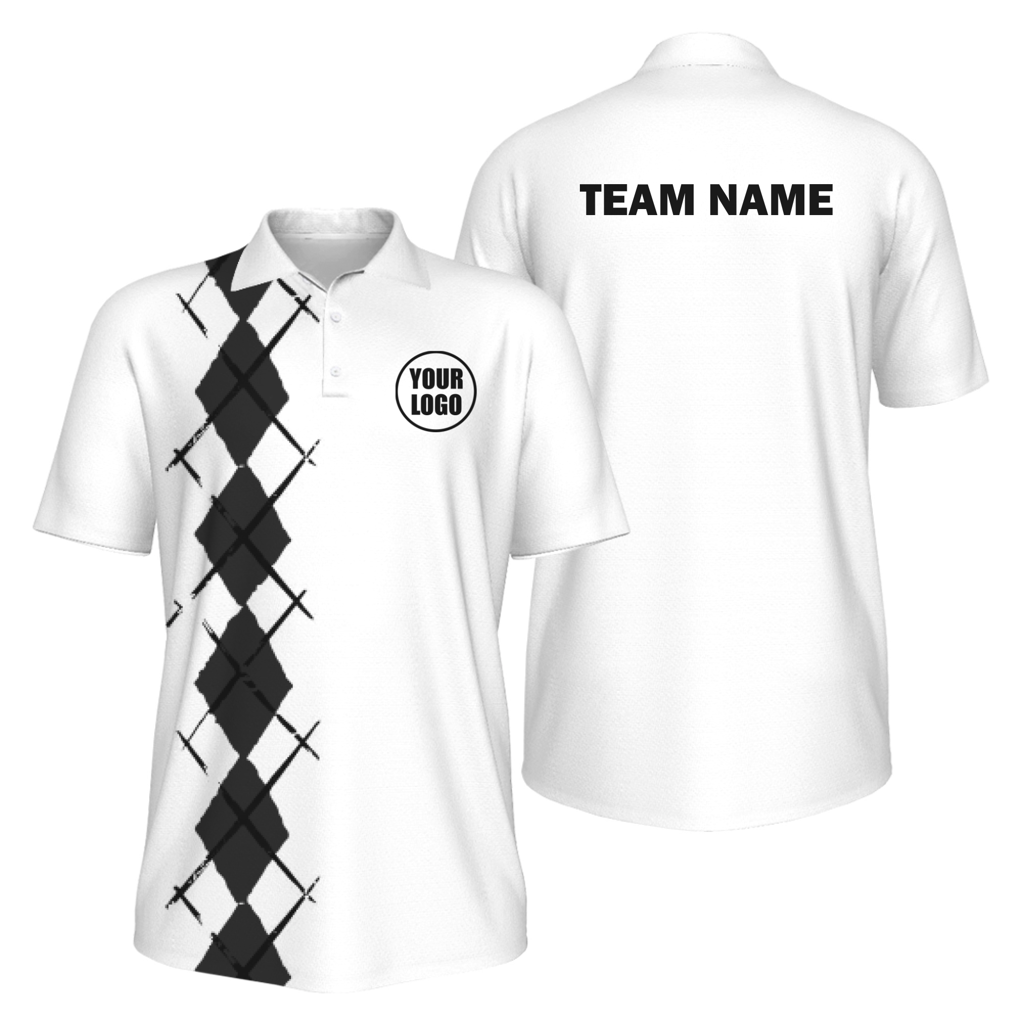 Picklewin Simple Argyle Men's UV Protection Polo Shirt