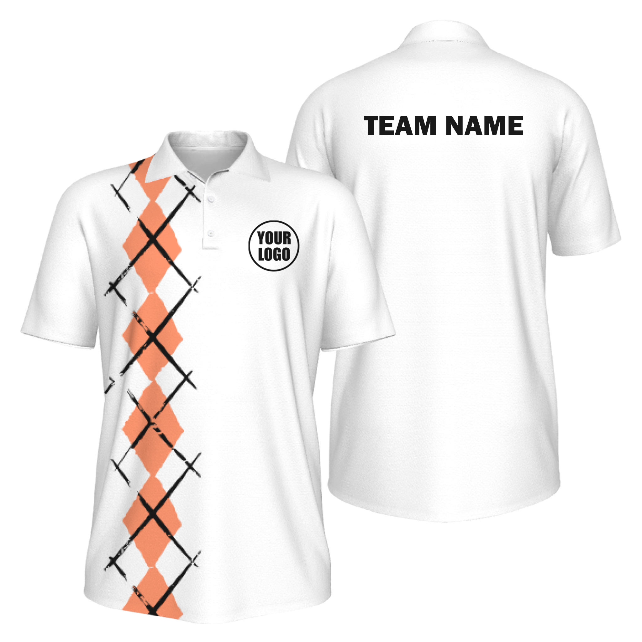 Picklewin Simple Argyle Men's UV Protection Polo Shirt