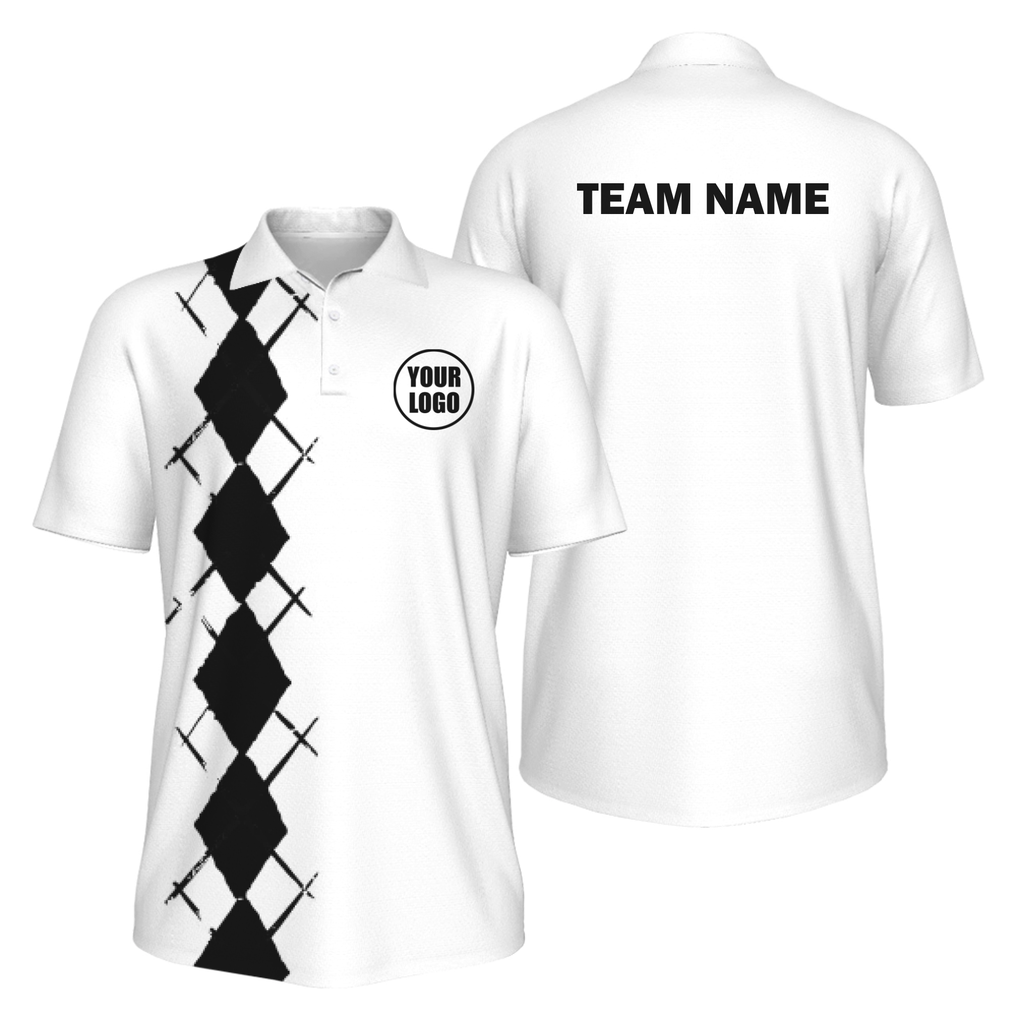 Picklewin Simple Argyle Men's UV Protection Polo Shirt