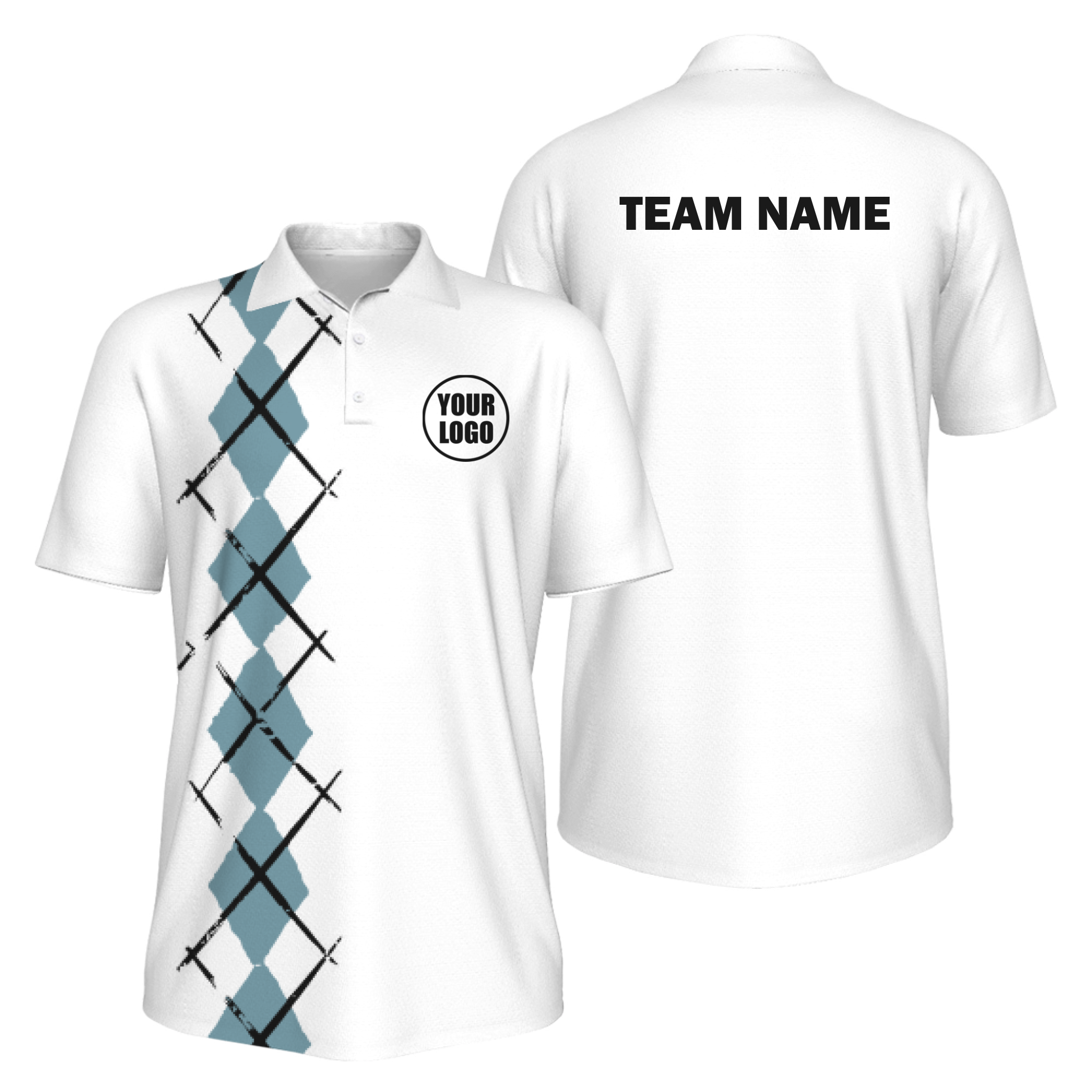 Picklewin Simple Argyle Men's UV Protection Polo Shirt