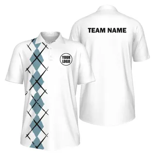 Picklewin Simple Argyle Men's UV Protection Polo Shirt
