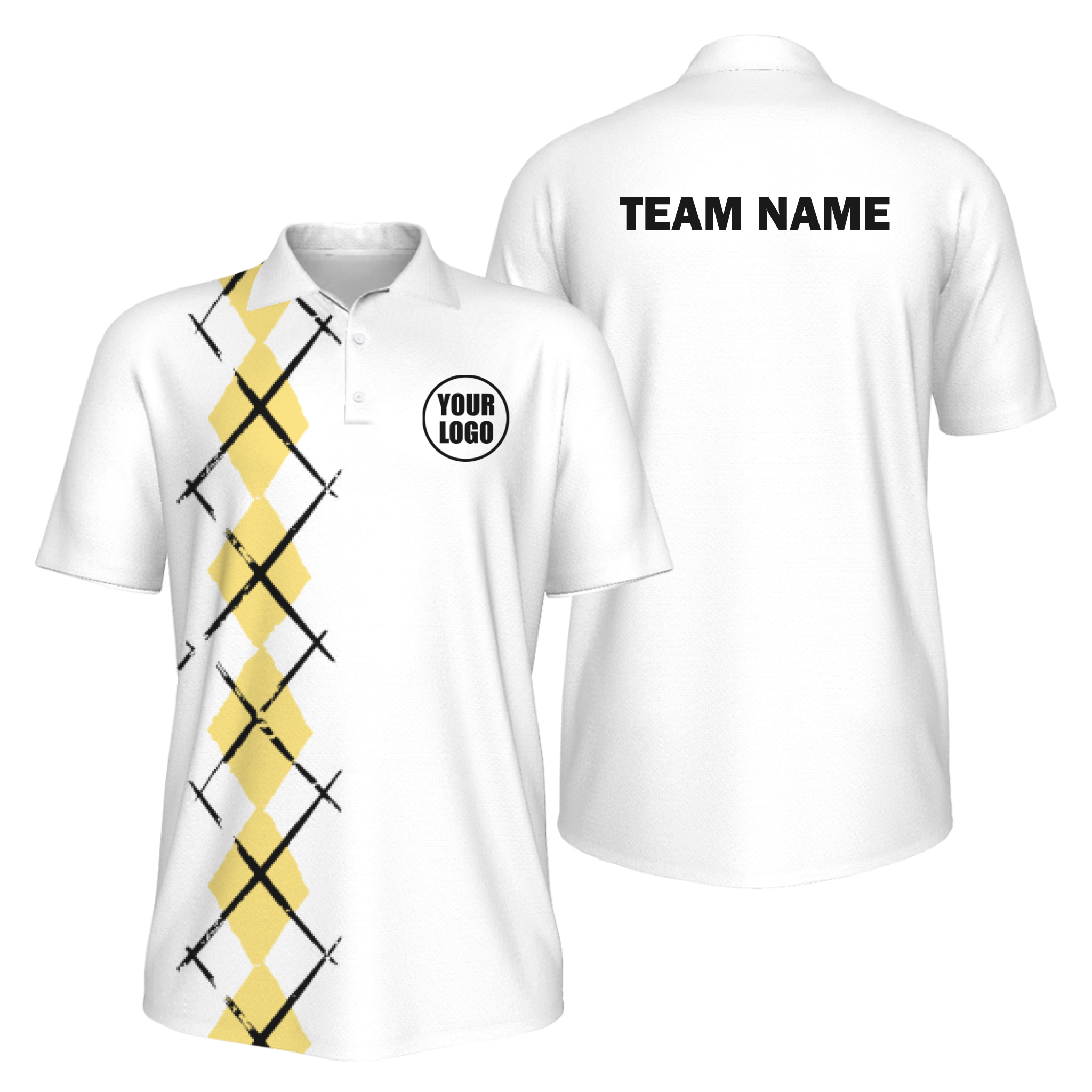 Picklewin Simple Argyle Men's UV Protection Polo Shirt