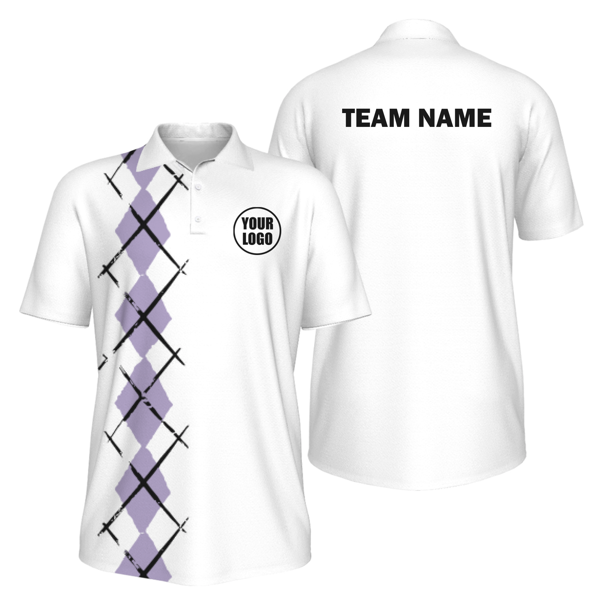 Picklewin Simple Argyle Men's UV Protection Polo Shirt