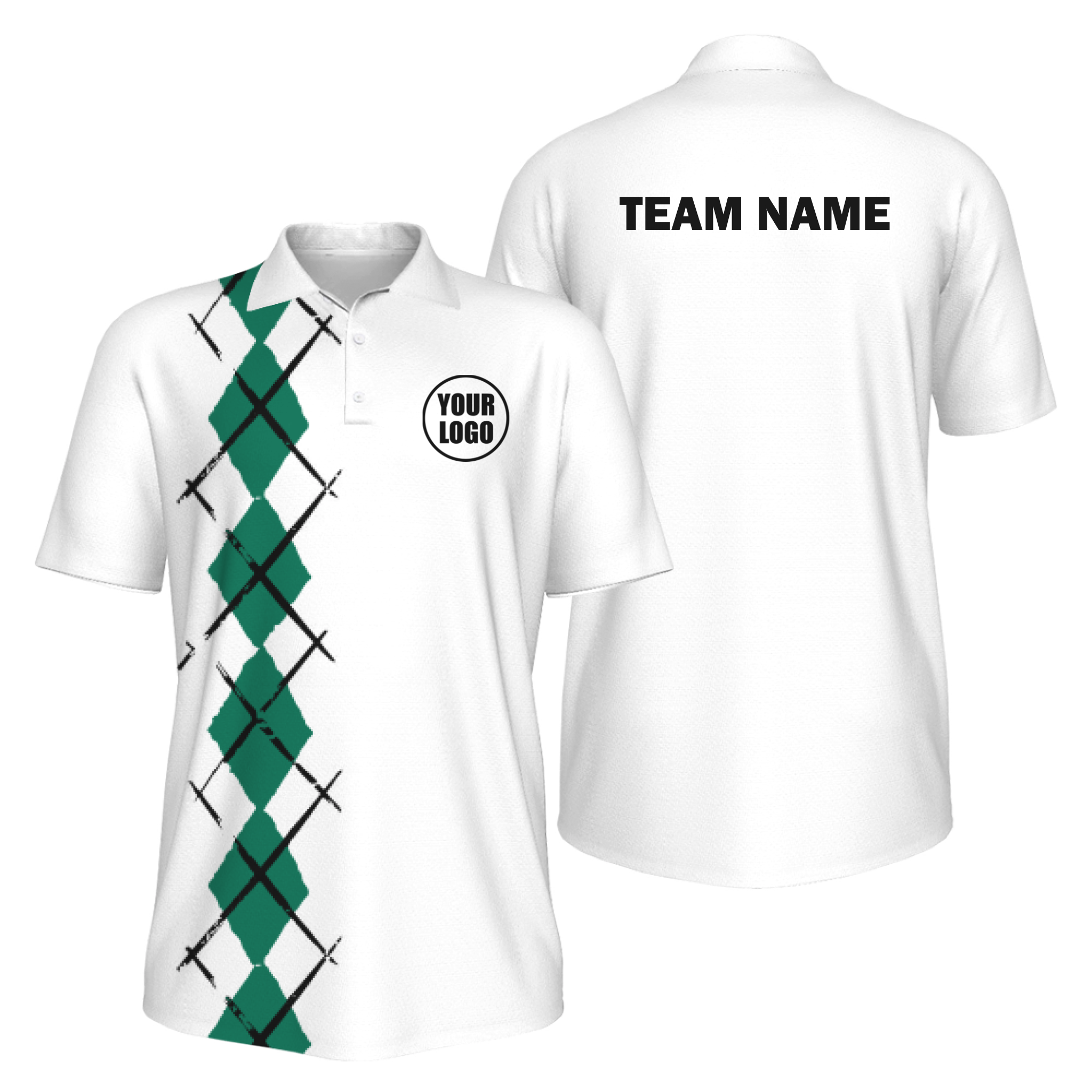 Picklewin Simple Argyle Men's UV Protection Polo Shirt
