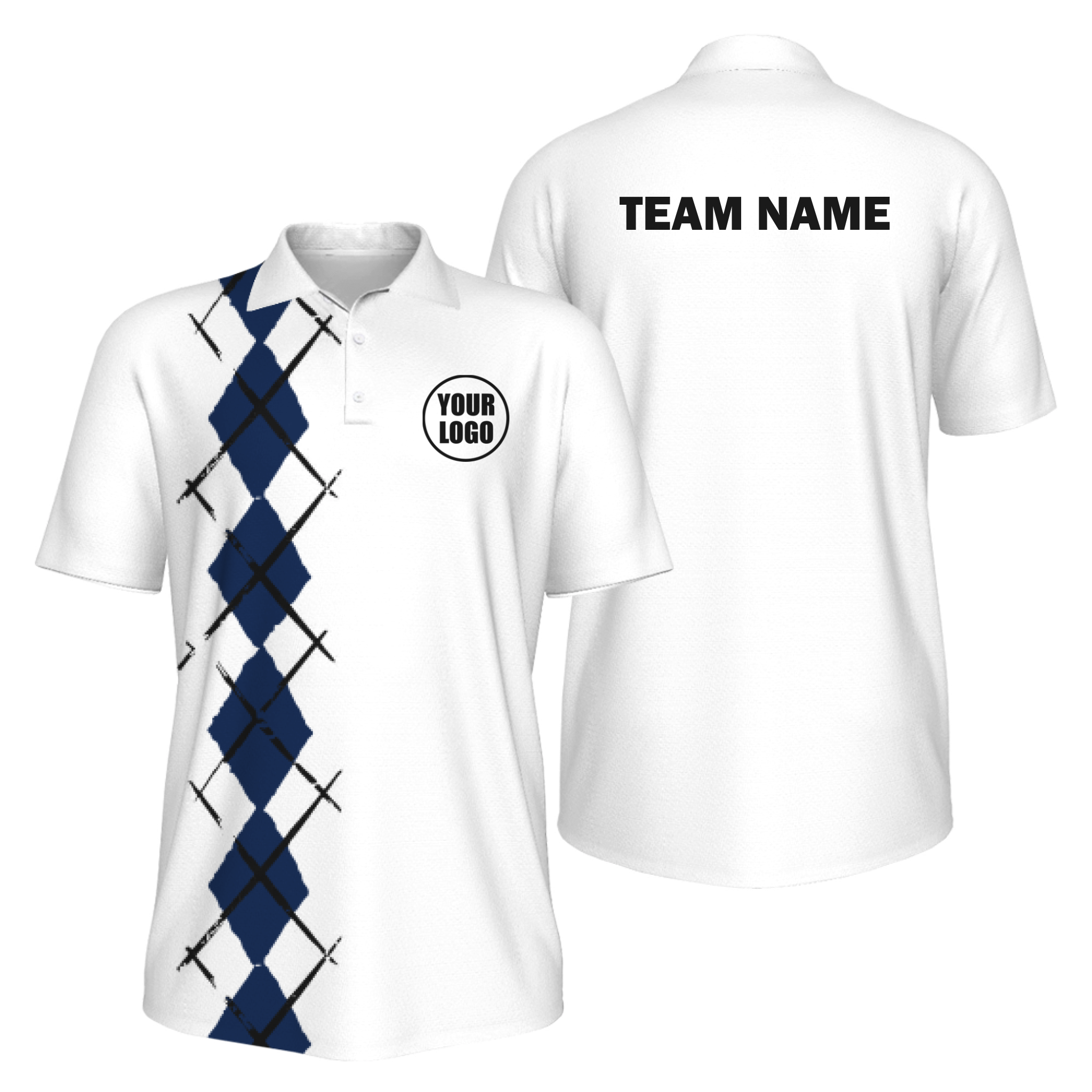 Picklewin Simple Argyle Men's UV Protection Polo Shirt