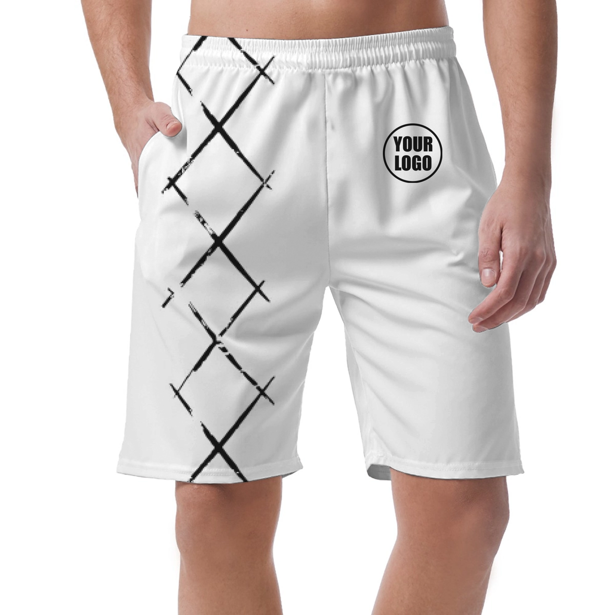Picklewin Simple Argyle Short Pants Customized For Men - alternate