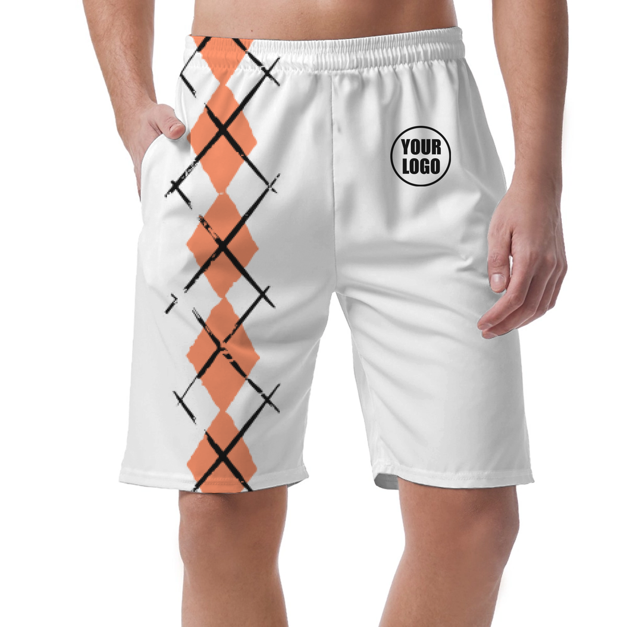 Picklewin Simple Argyle Short Pants Customized For Men
