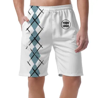 Picklewin Simple Argyle Short Pants Customized For Men