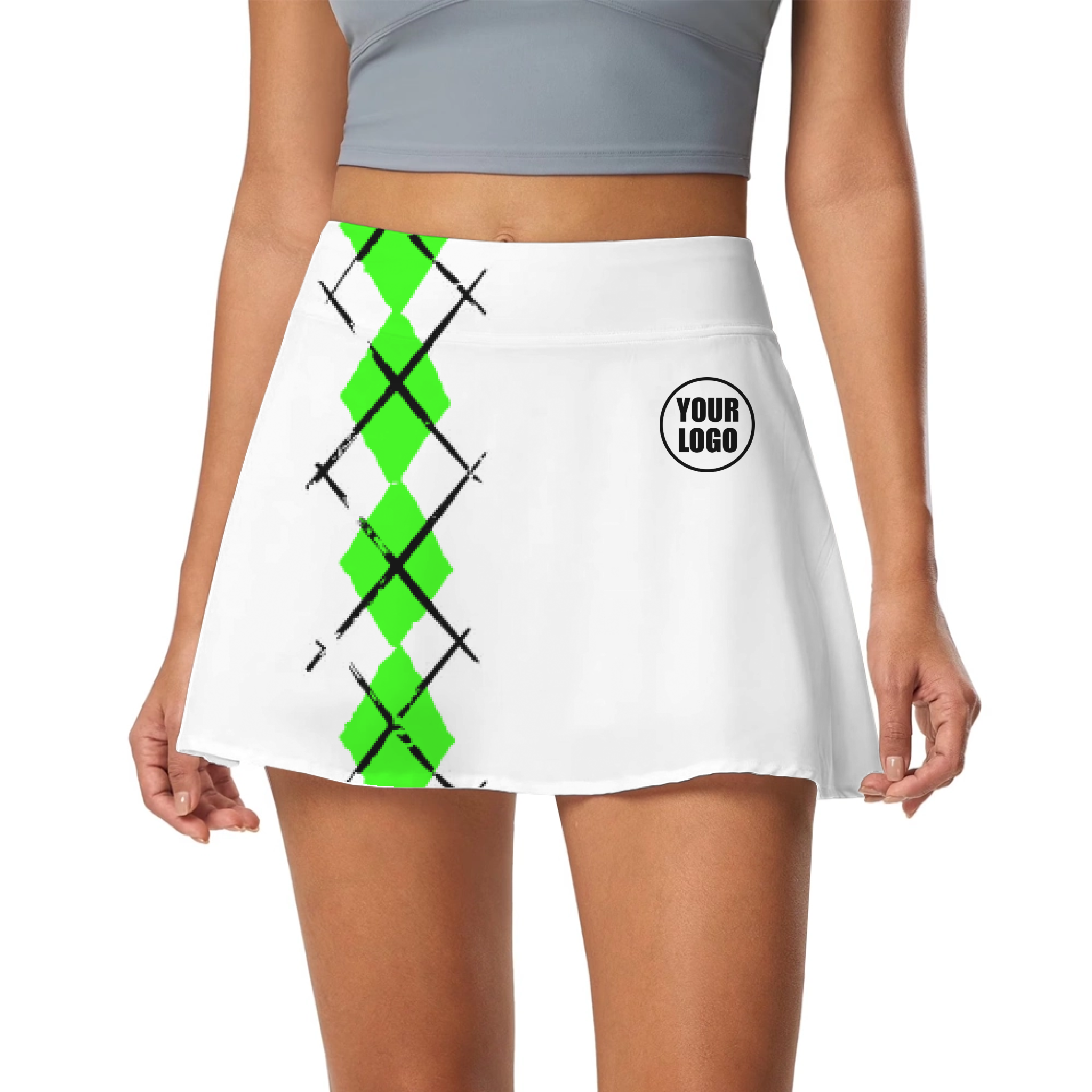 Picklewin Simple Argyle Women's Custom Skort