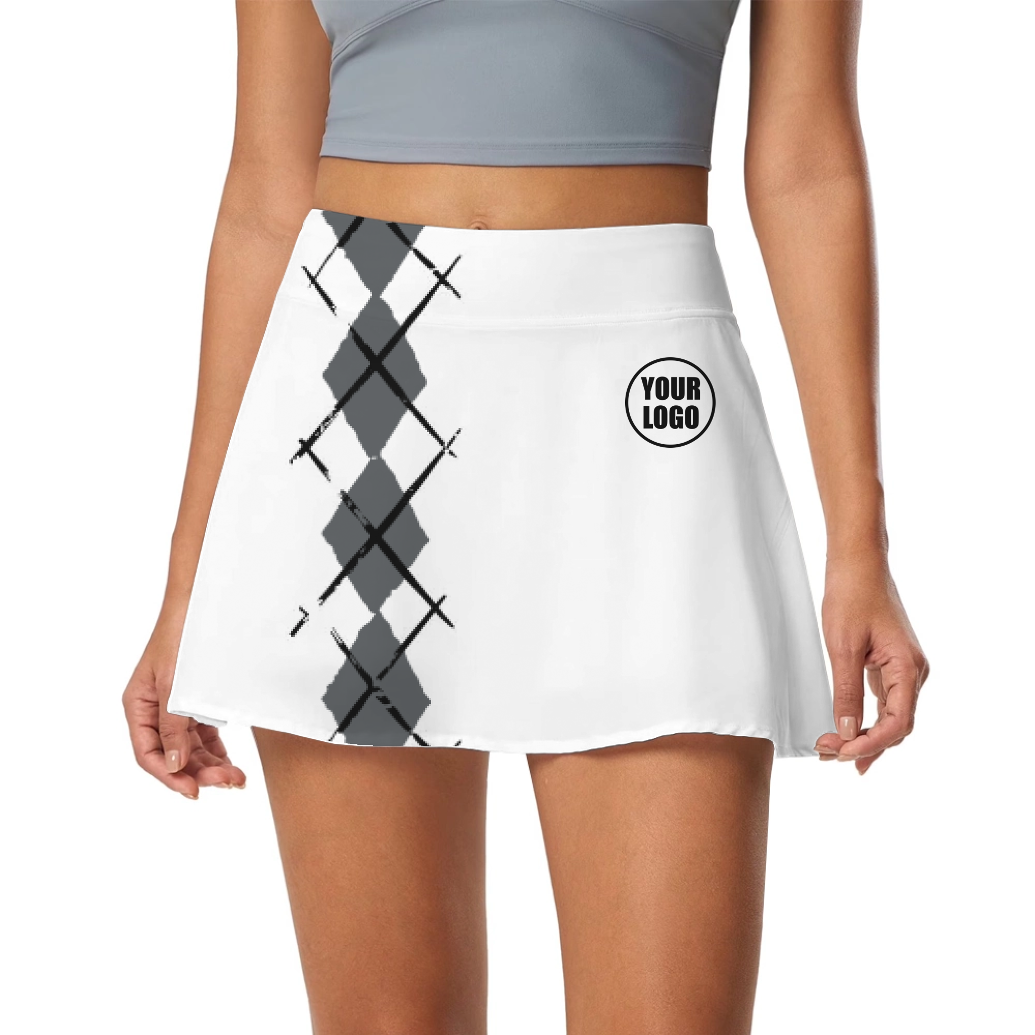 Picklewin Simple Argyle Women's Custom Skort