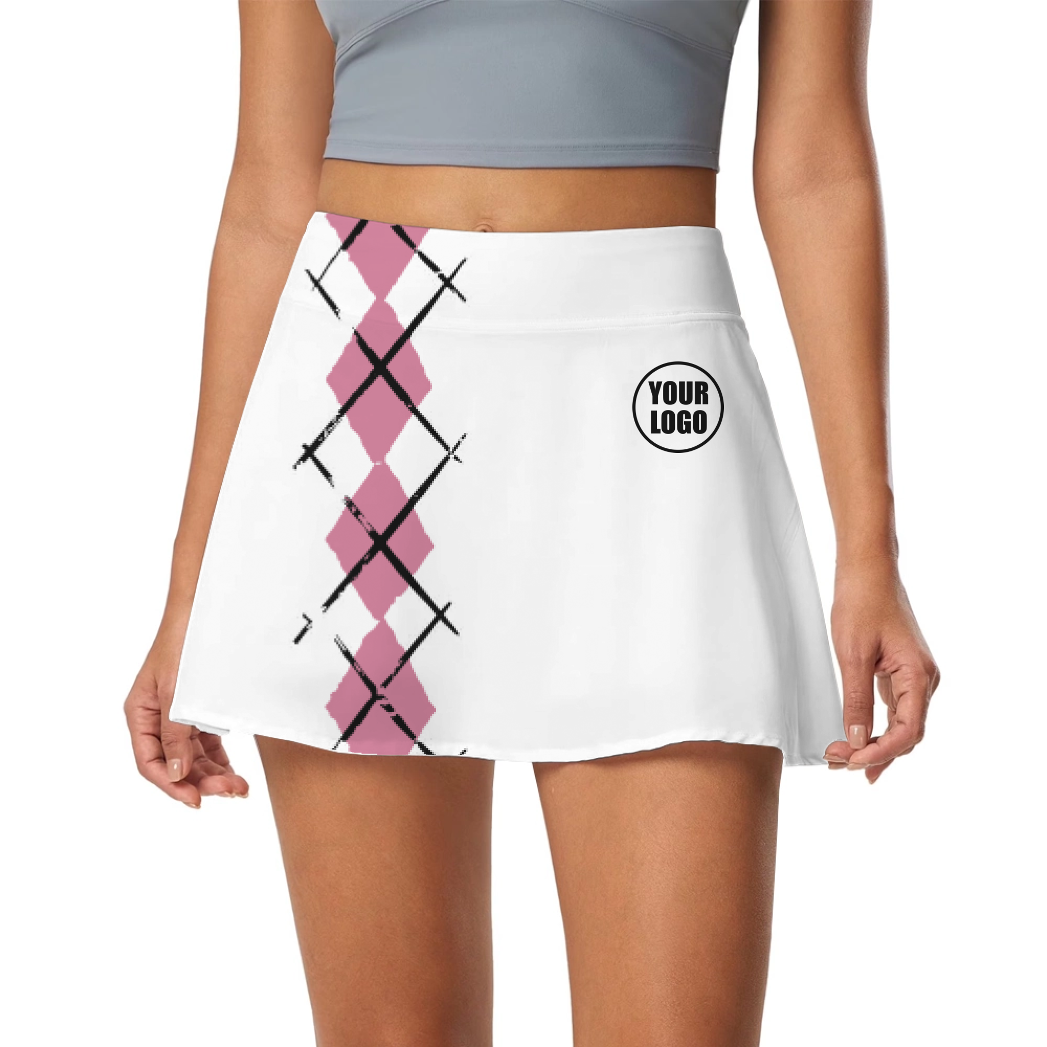 Picklewin Simple Argyle Women's Custom Skort