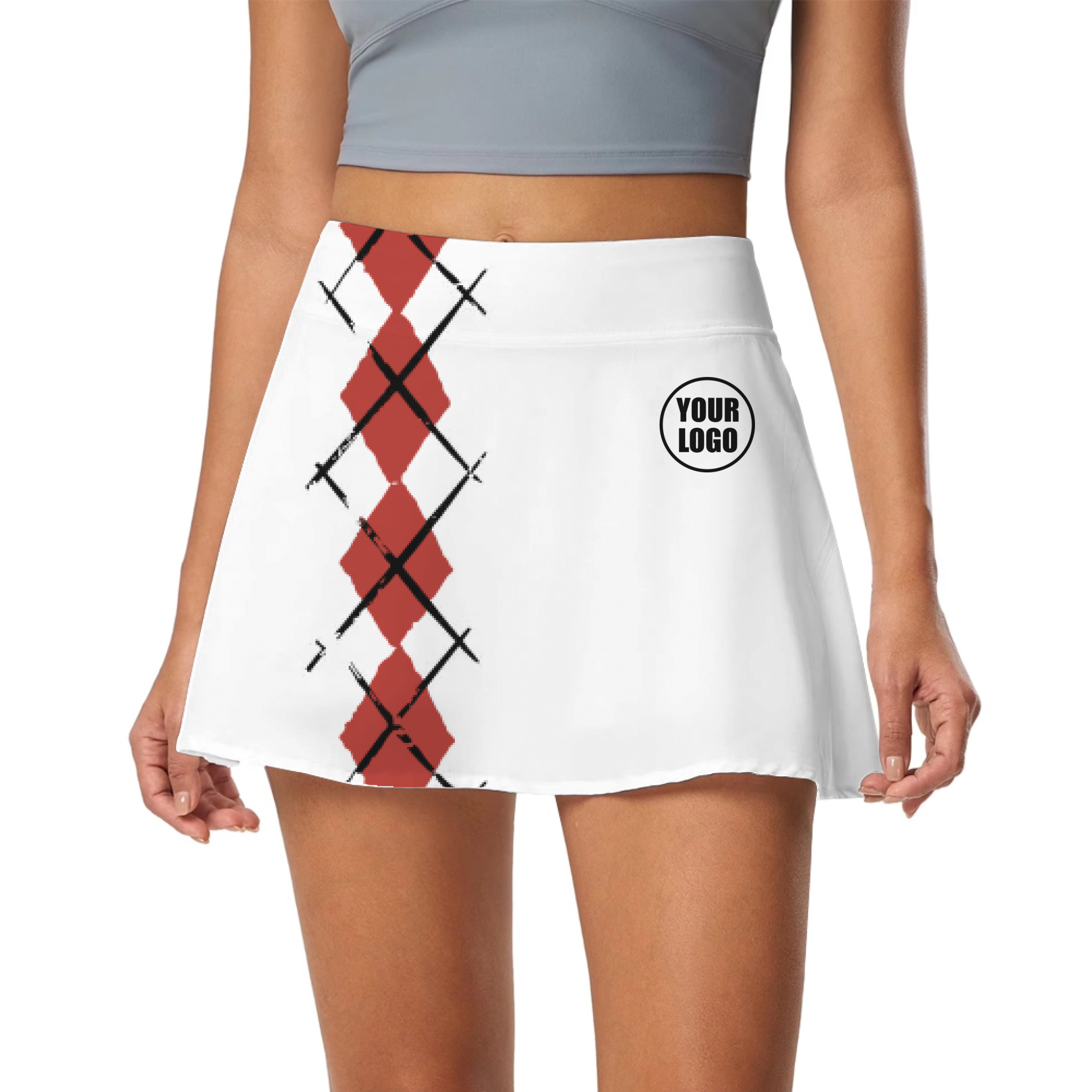 Picklewin Simple Argyle Women's Custom Skort