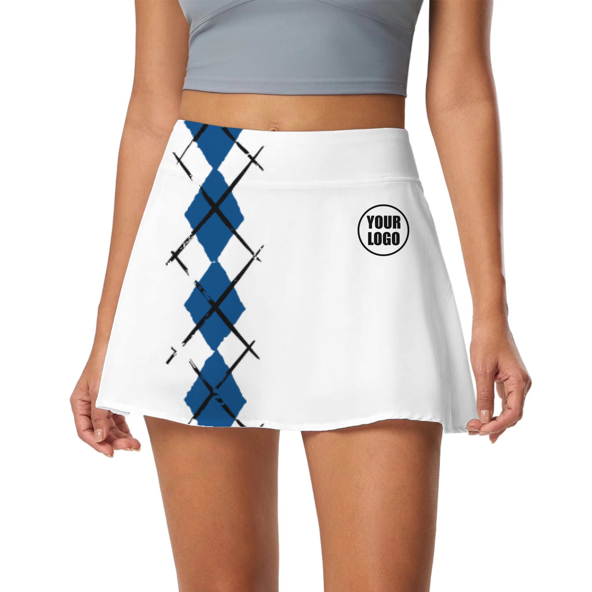 Picklewin Simple Argyle Women's Custom Skort